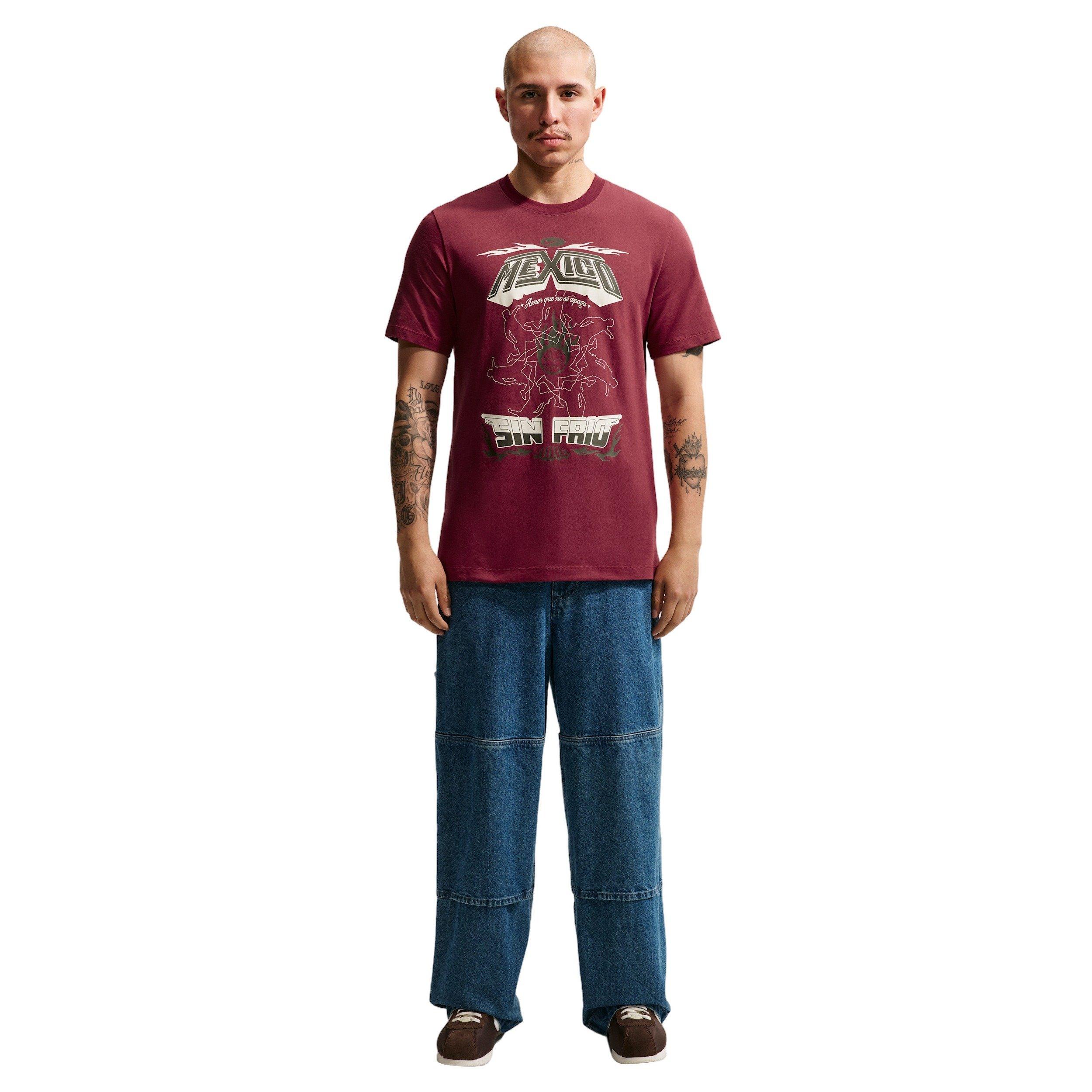 Nike Men's Sportswear Graphic Mexico Soccer T-Shirt - RED Thumbnail View 4
