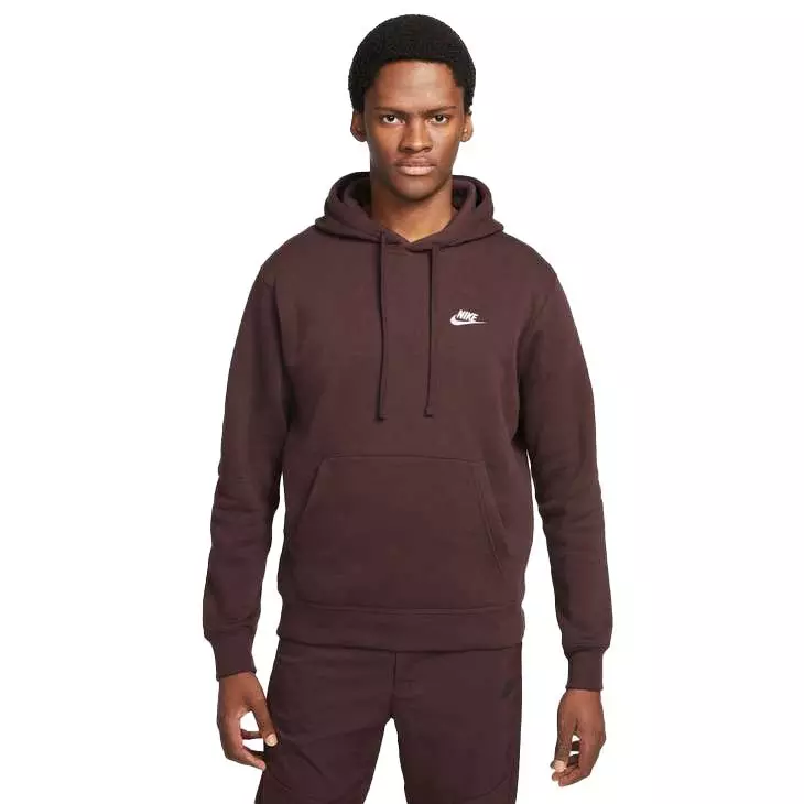 Nike Men's Sportswear Brushed-Back Club Pullover Hoodie - BROWN