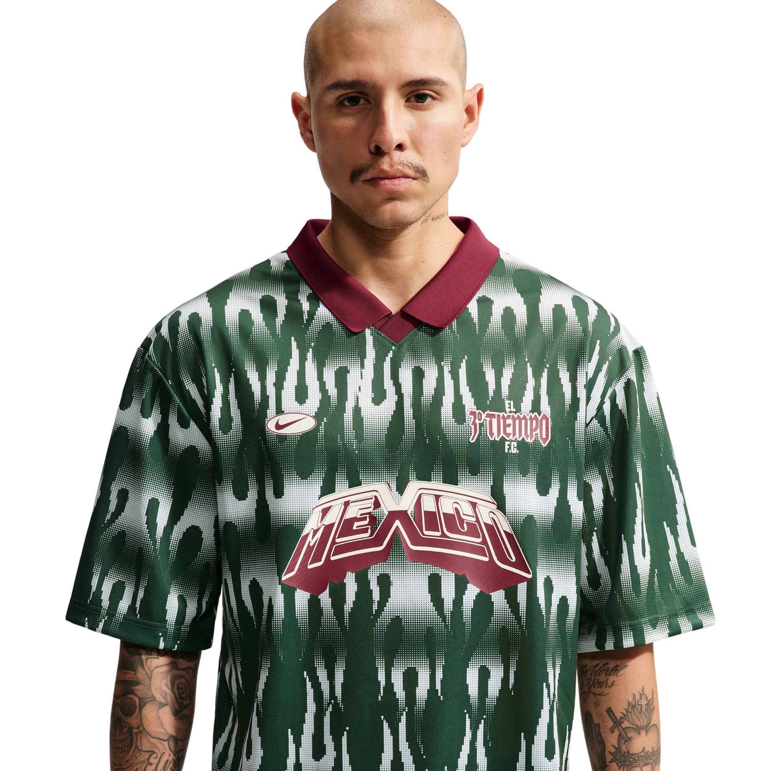 Nike Men's Mexico Soccer Goalie Top - Green/Grey/Red - GREEN/GREY/RED Thumbnail View 5
