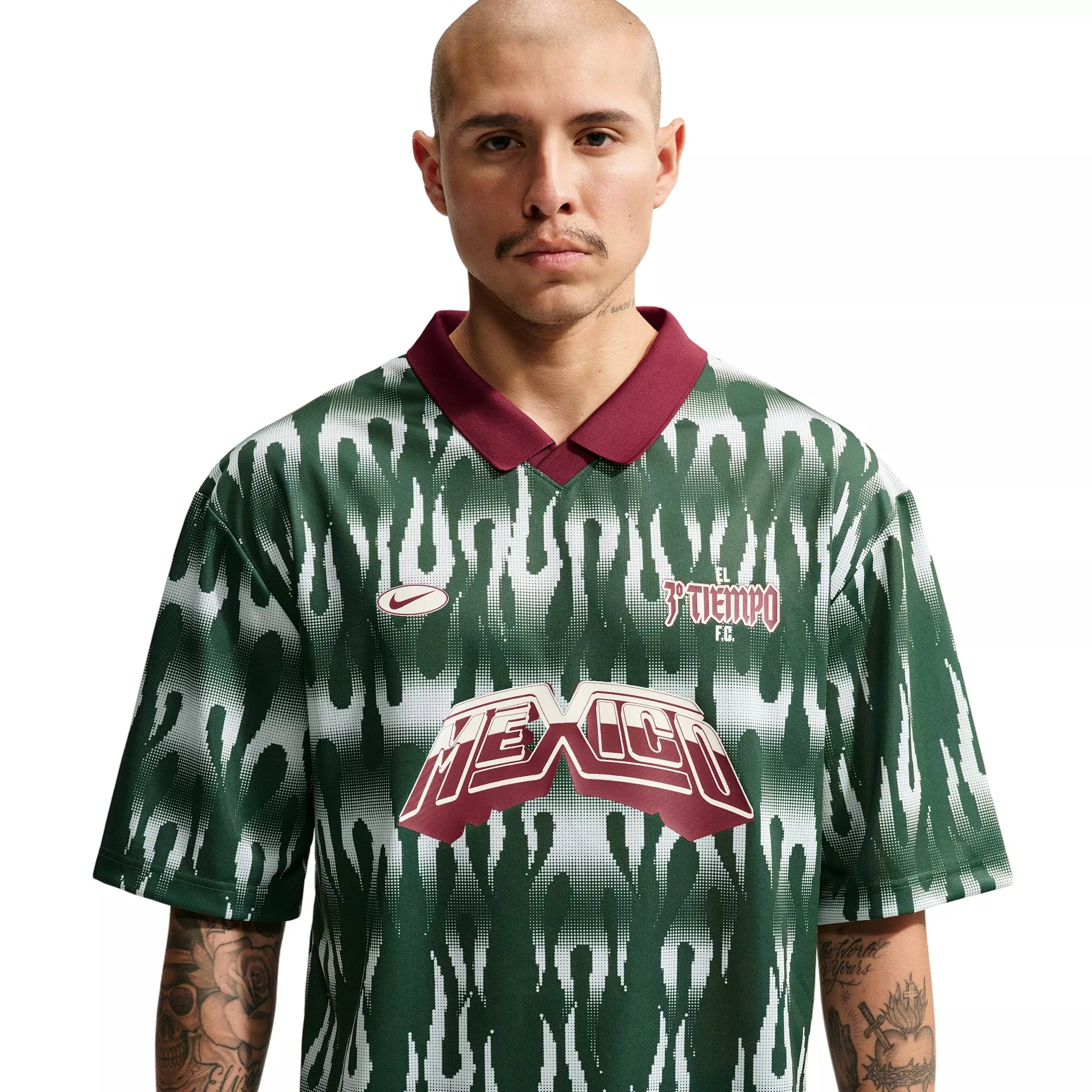Nike Men's Mexico Soccer Goalie Top - Green/Grey/Red - GREEN/GREY/RED