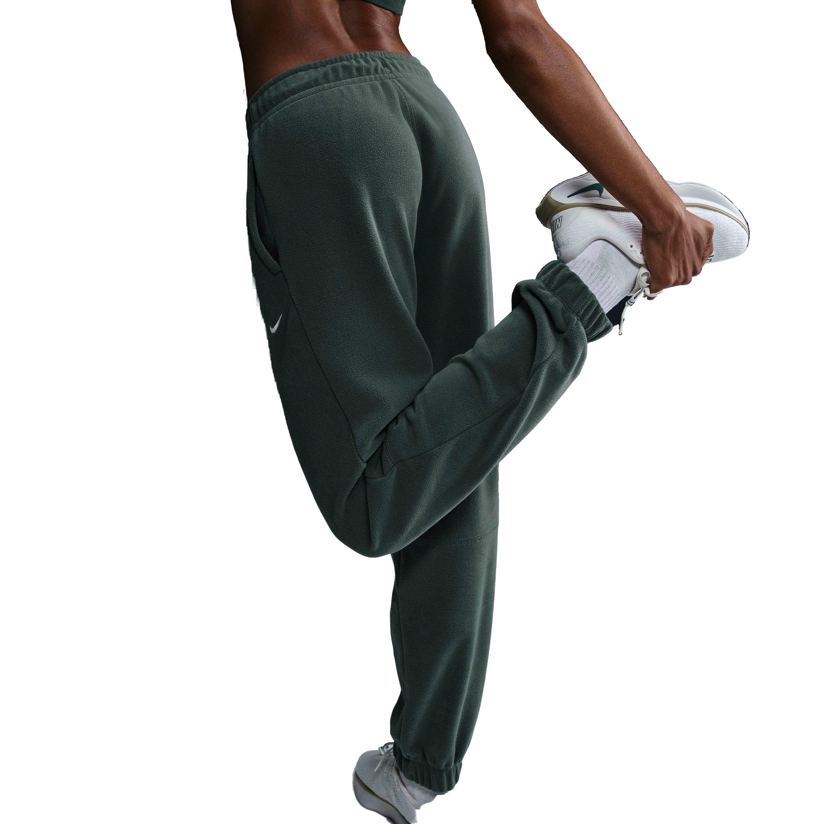Nike Women's Therma-FIT One Loose Fleece Pants -Green/White - GREEN/WHITE Thumbnail View 2