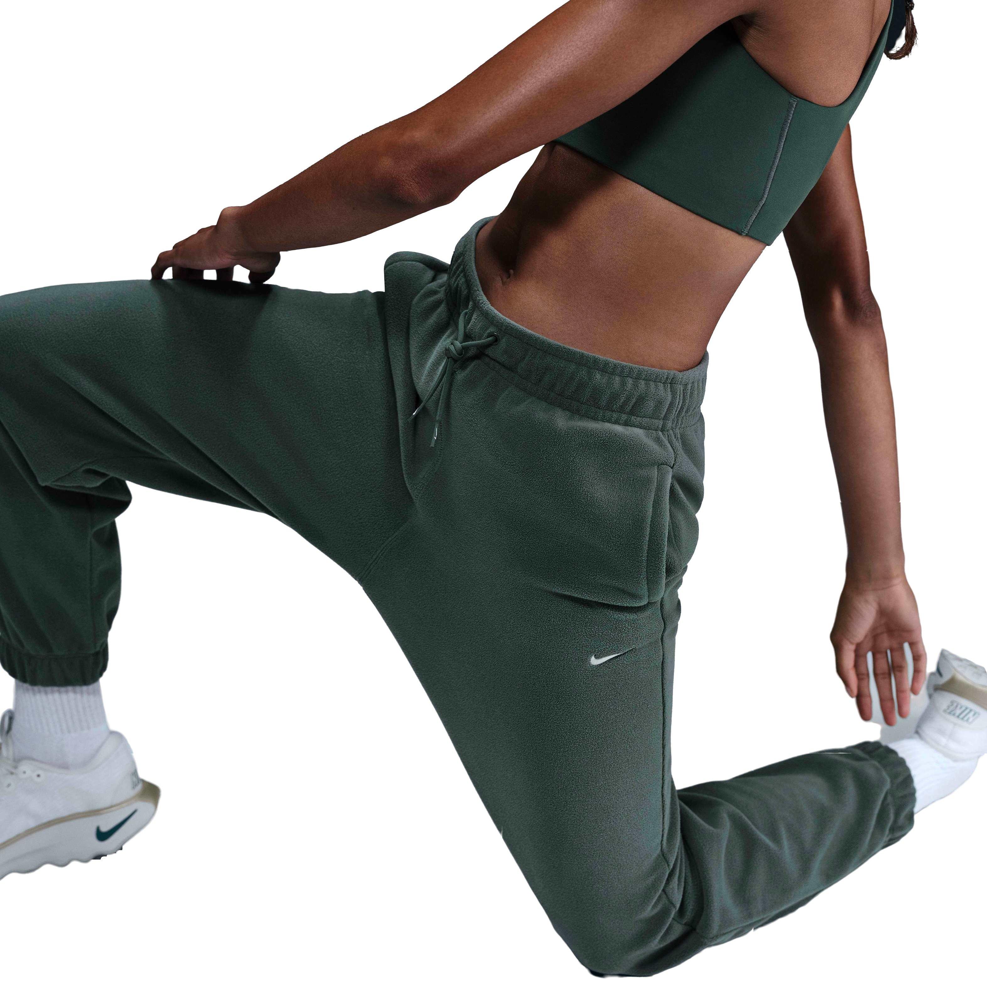 Nike Women's Therma-FIT One Loose Fleece Pants -Green/White - GREEN/WHITE Thumbnail View 5