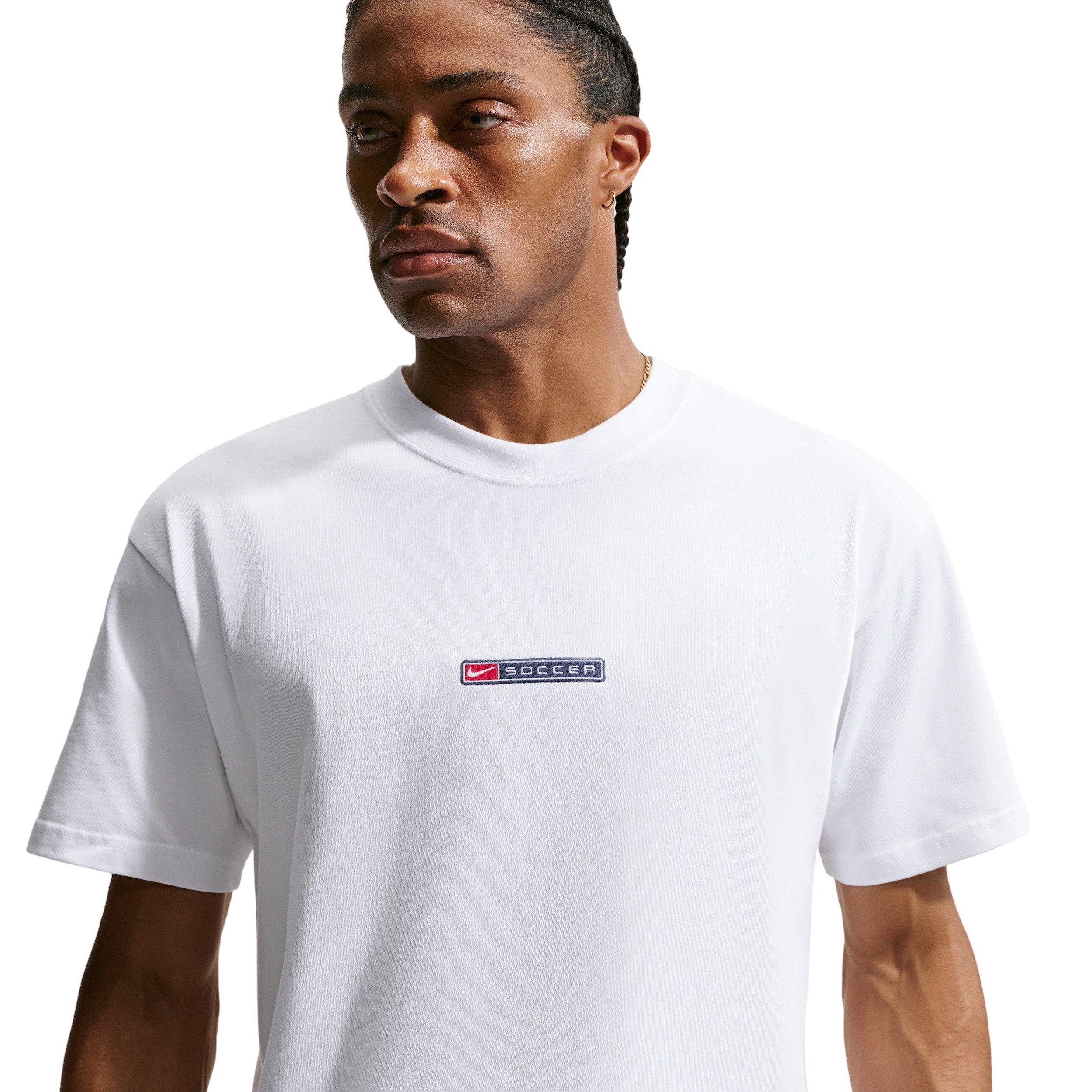 Nike Men's Sportswear LSE Boxy Soccer T-Shirt - White - WHITE Thumbnail View 1