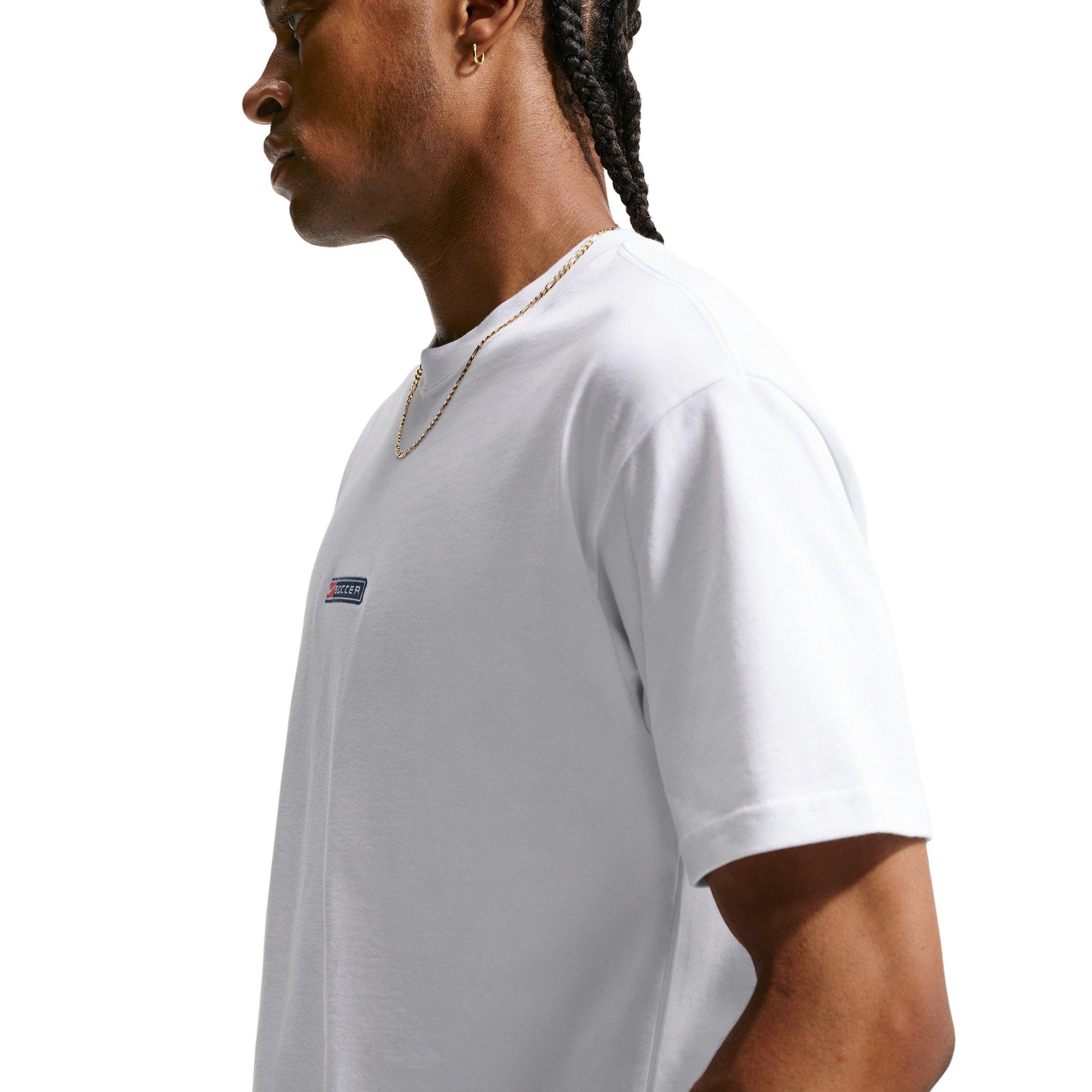 Nike Men's Sportswear LSE Boxy Soccer T-Shirt - White - WHITE Thumbnail View 2