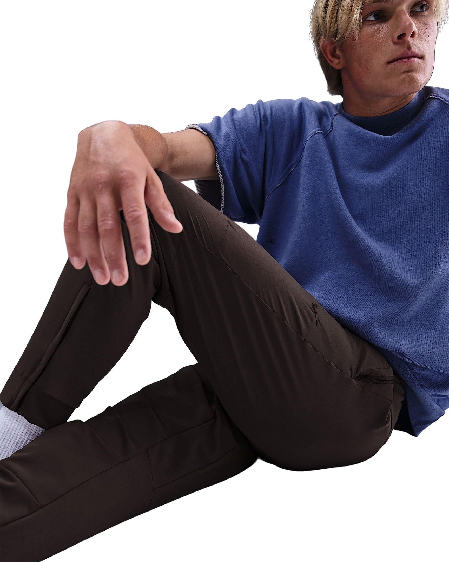 Nike Men's Unlimited Dri-FIT Zippered Cuff Versatile Pants -Brown - BROWN Thumbnail View 3