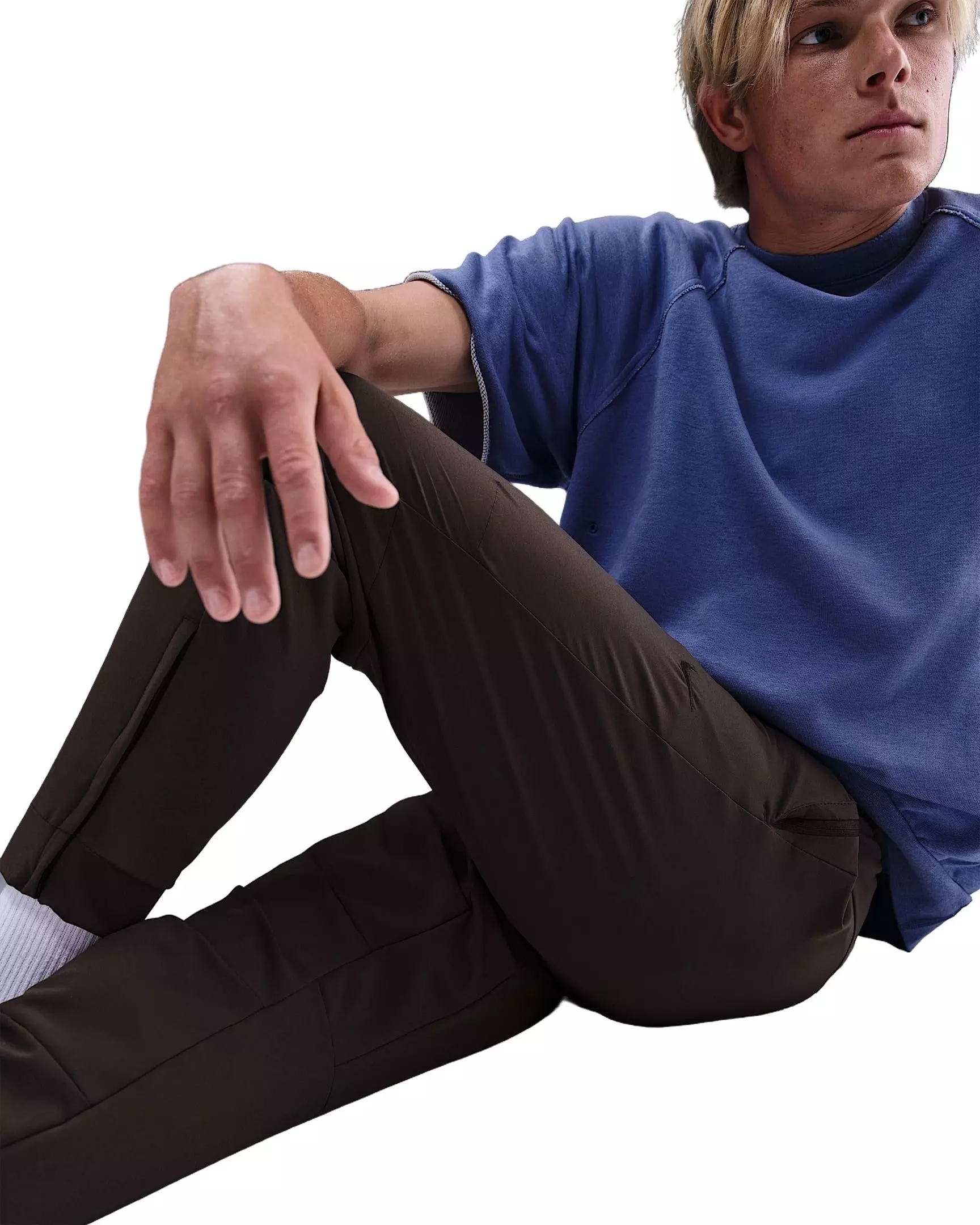 Nike Men's Unlimited Dri-FIT Zippered Cuff Versatile Pants -Brown - BROWN