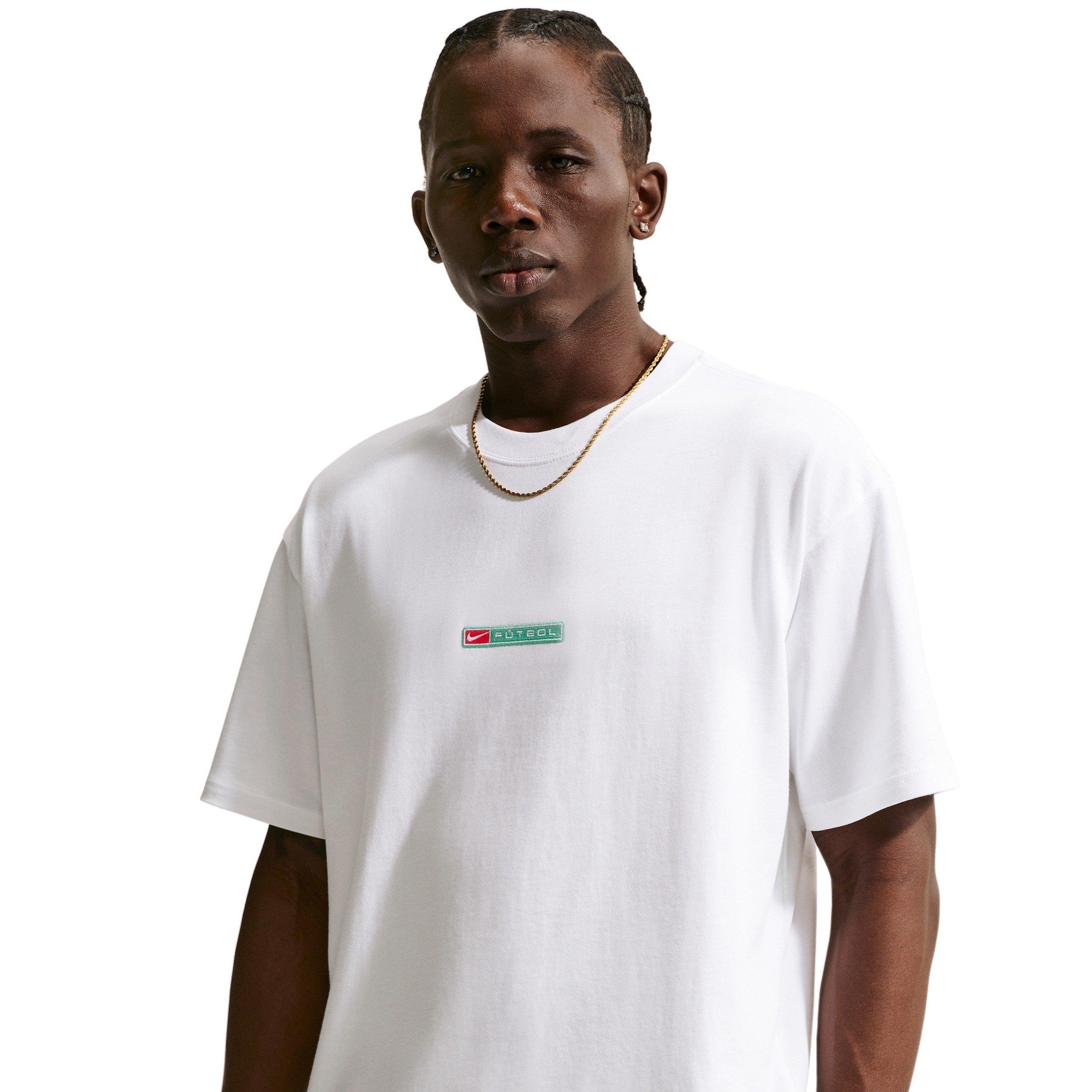 Nike Men's Sportswear LSE Boxy Futbol T-Shirt - White - WHITE Thumbnail View 1