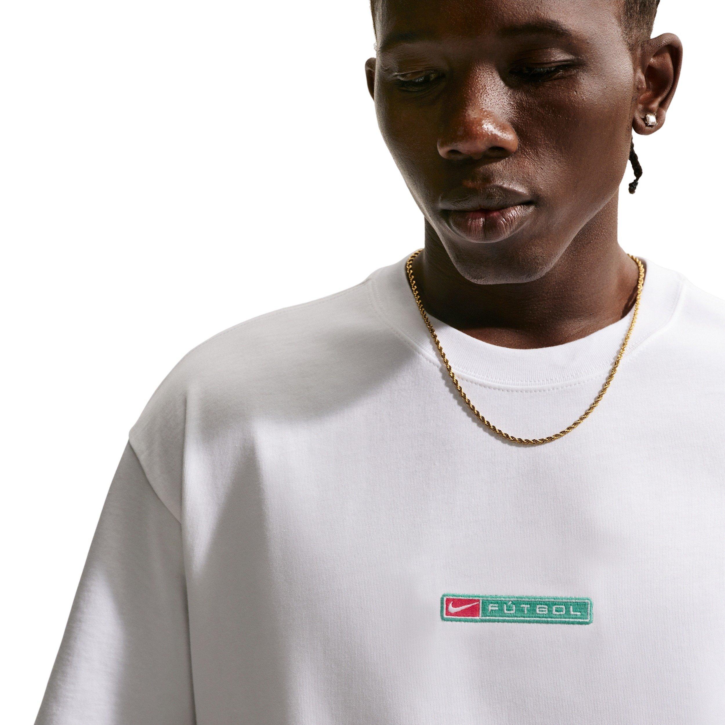 Nike Men's Sportswear LSE Boxy Futbol T-Shirt - White - WHITE Thumbnail View 3