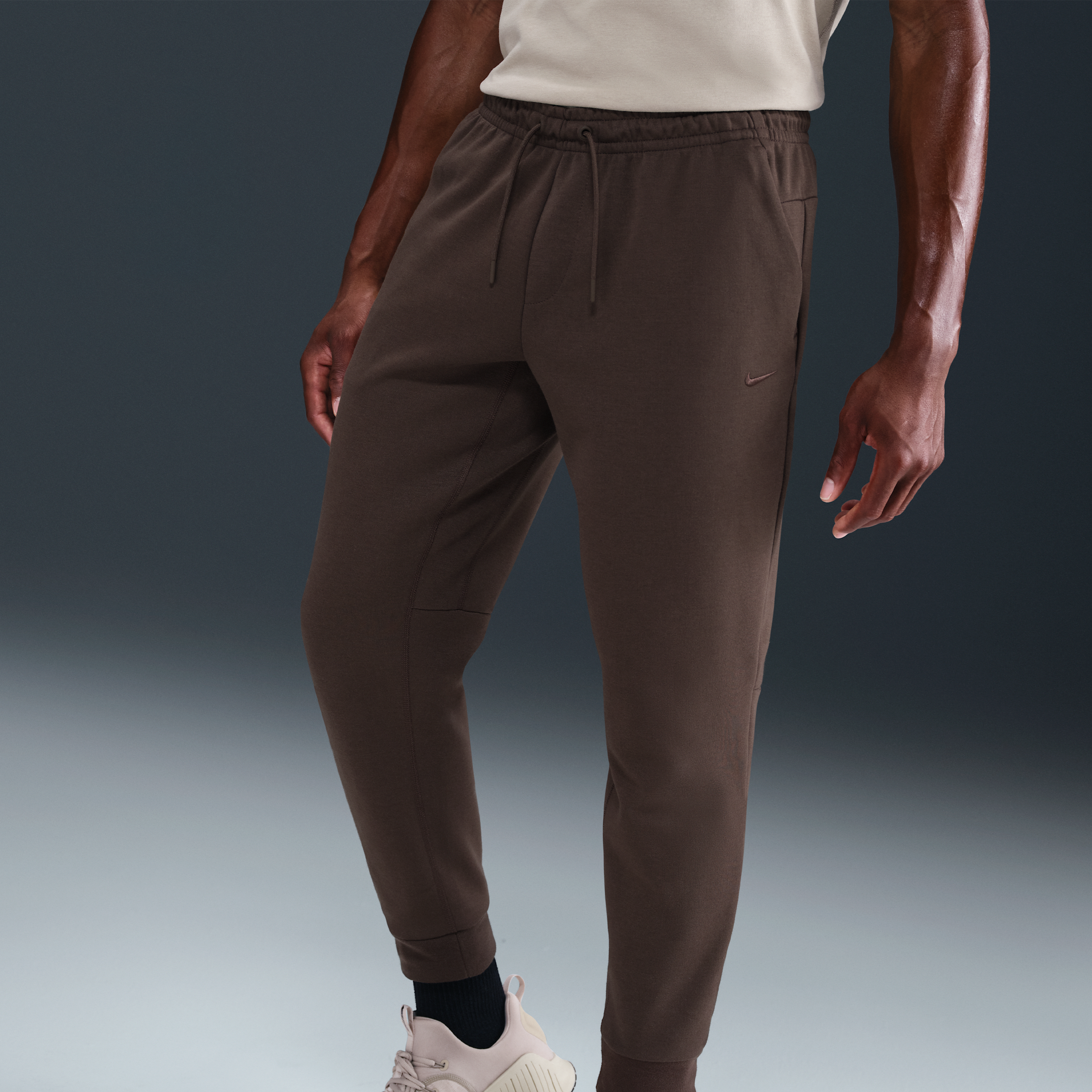 Nike Men's Primary Fleece Dri-FIT UV Performance Tapered Joggers - BROWN Thumbnail View 3