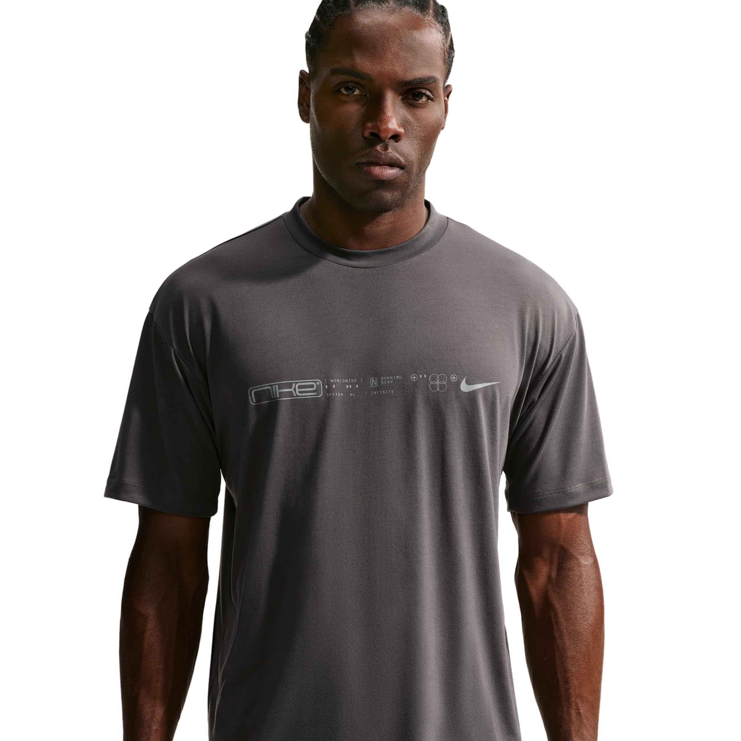 Nike Men's Disrupt Dri-FIT Short-Sleeve Running Top - ASH GREY Thumbnail View 1