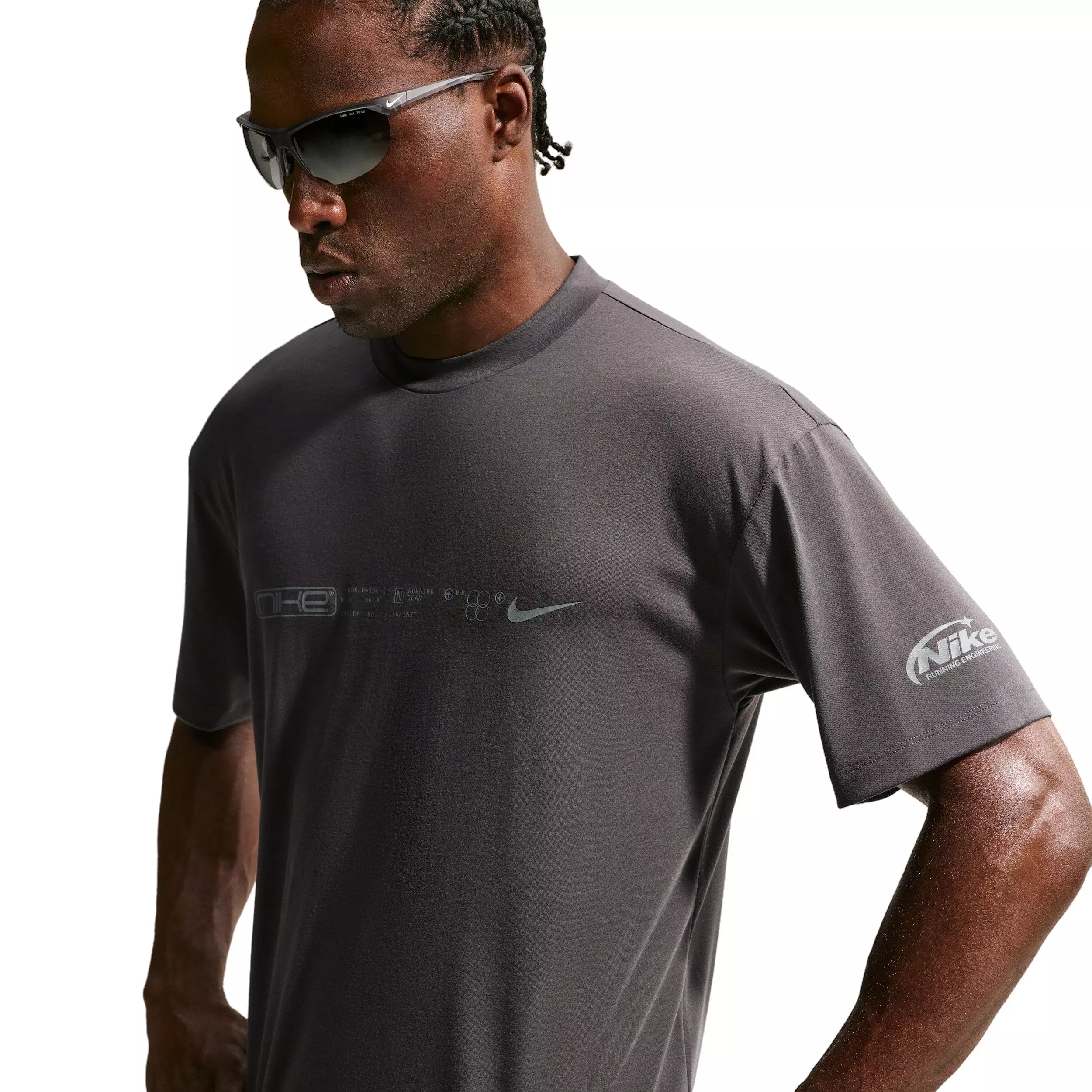 Nike Men's Disrupt Dri-FIT Short-Sleeve Running Top - ASH GREY