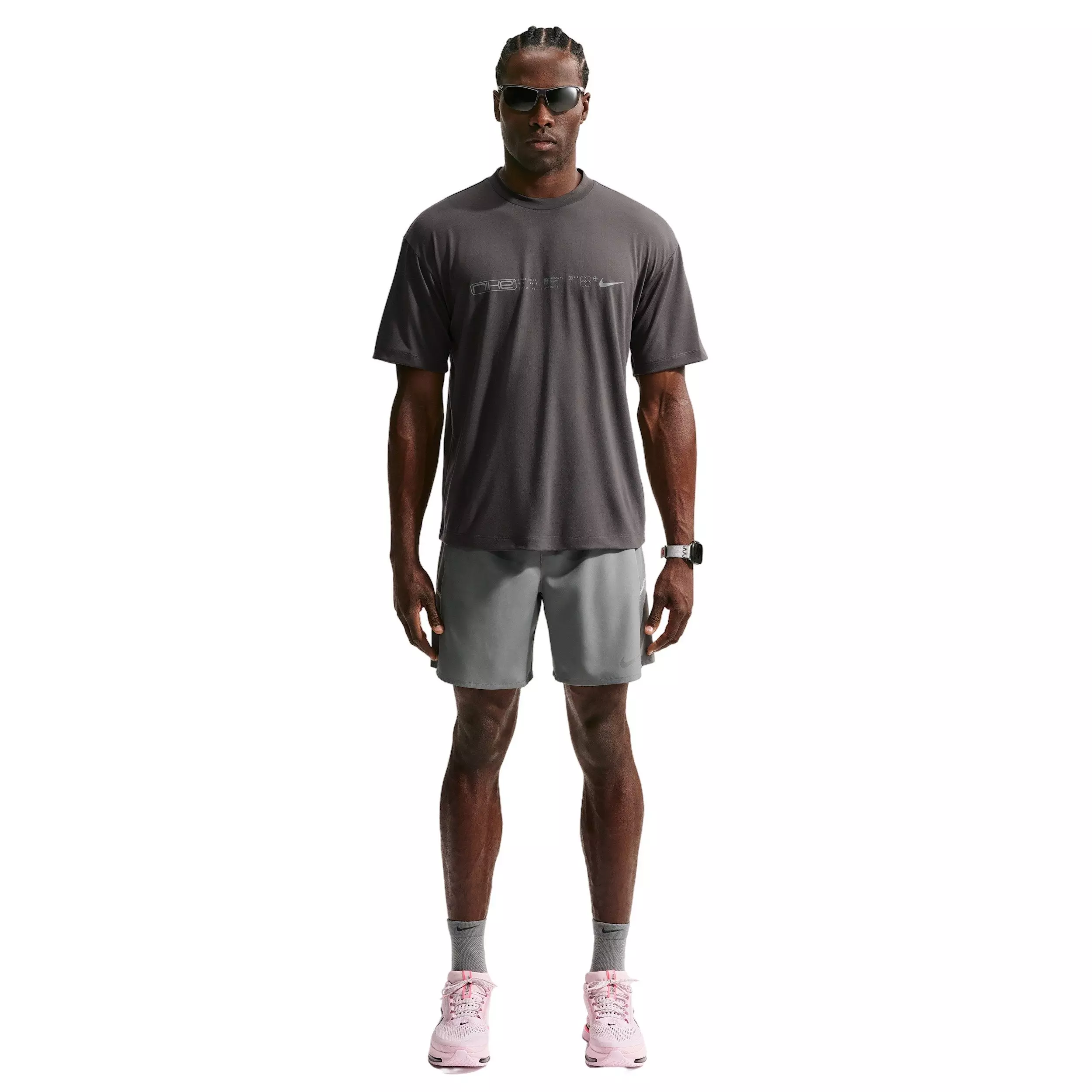 Nike Men's Disrupt Dri-FIT Short-Sleeve Running Top - ASH GREY