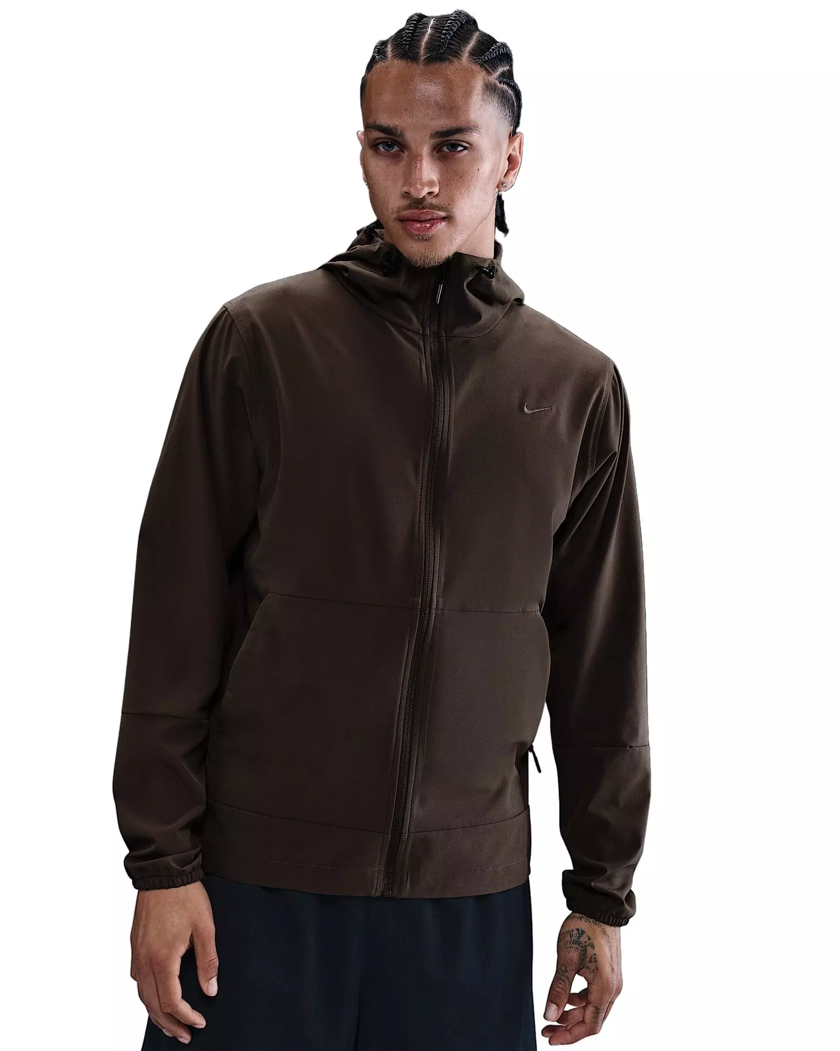 Nike Men's Unlimited Repel Hooded Versatile Jacket - Brown - BROWN