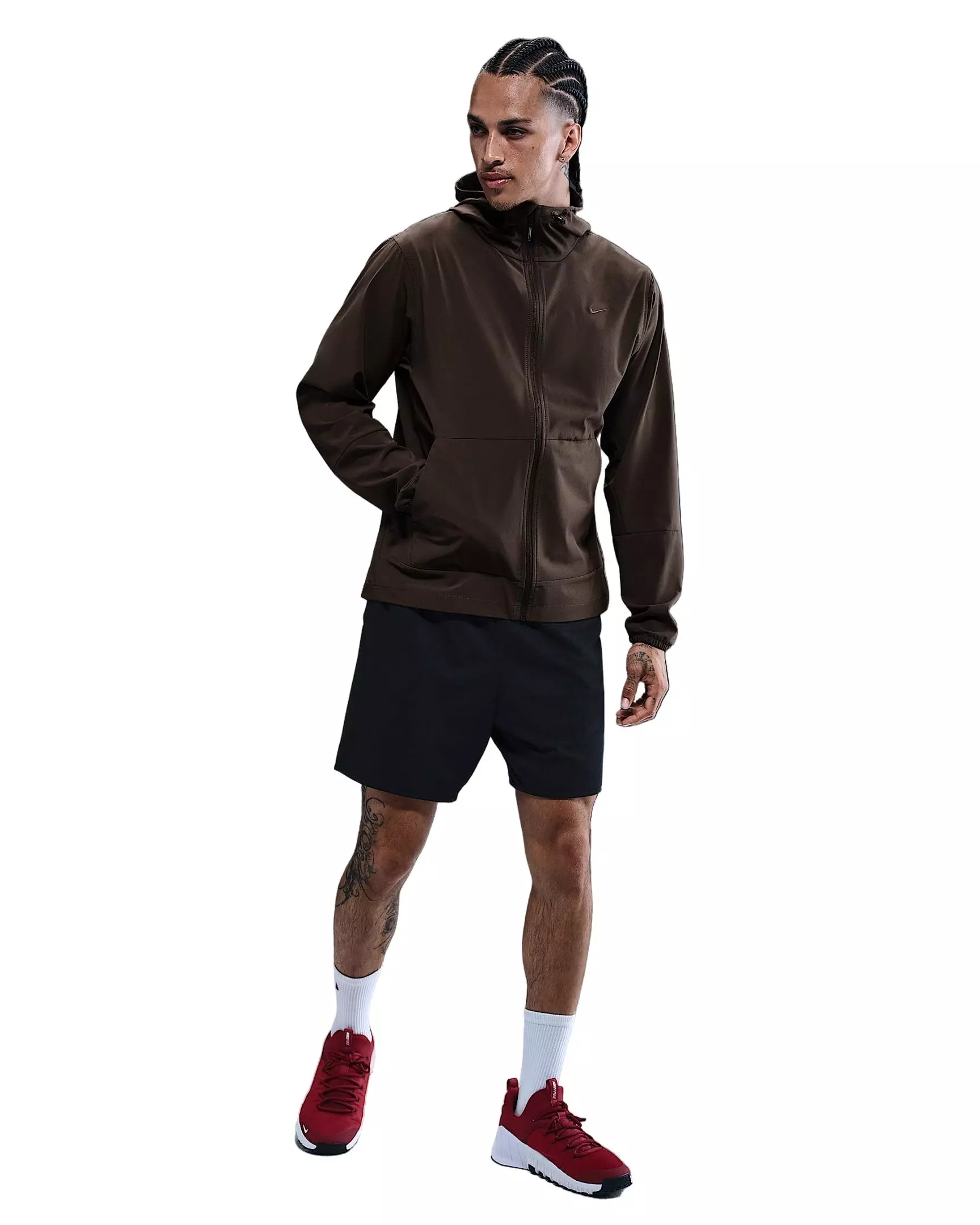 Nike Men's Unlimited Repel Hooded Versatile Jacket -Brown - BROWN