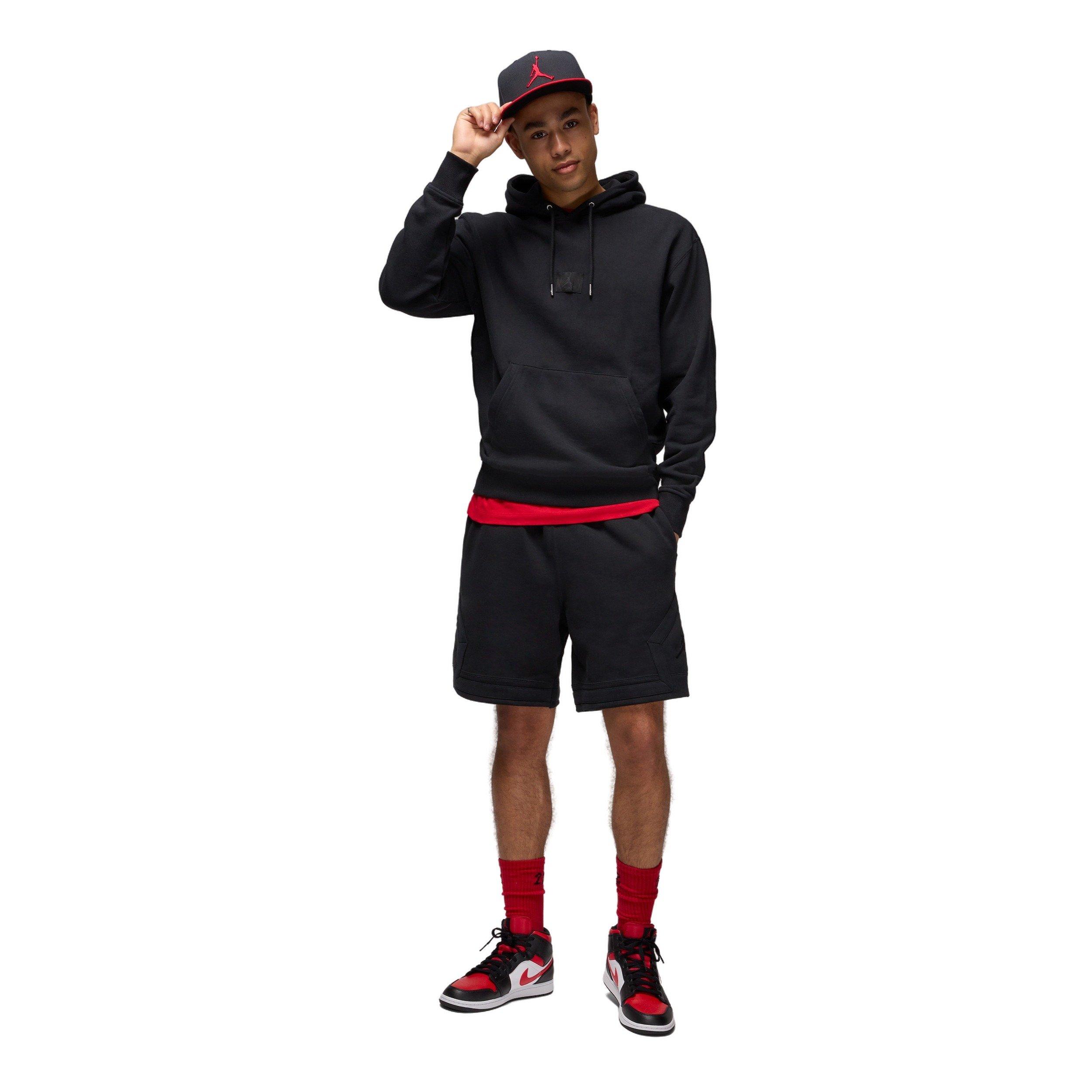 Jordan Men's Flight Fleece Diamond Shorts - BLACK Thumbnail View 7