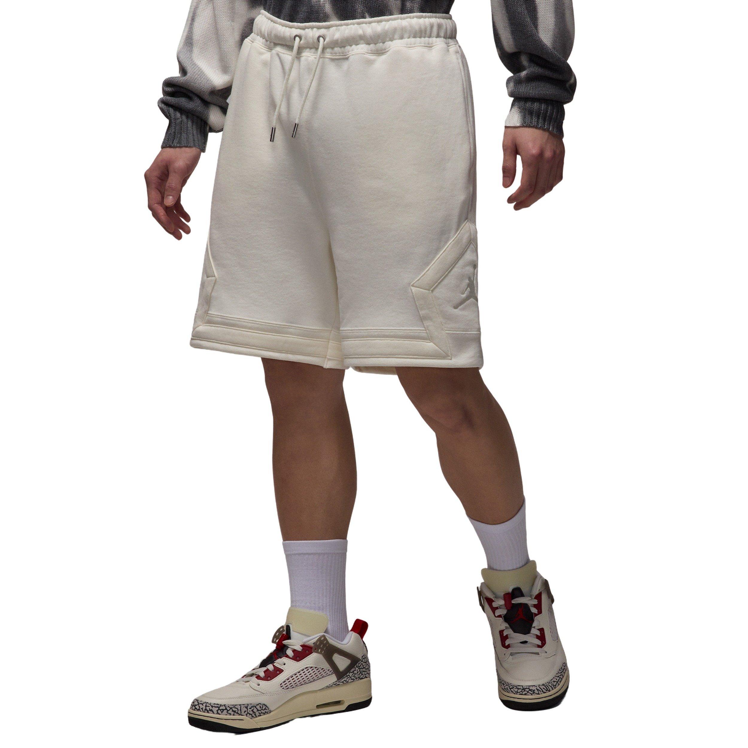 Jordan Men's Flight Fleece Diamond Shorts - WHITE Thumbnail View 3
