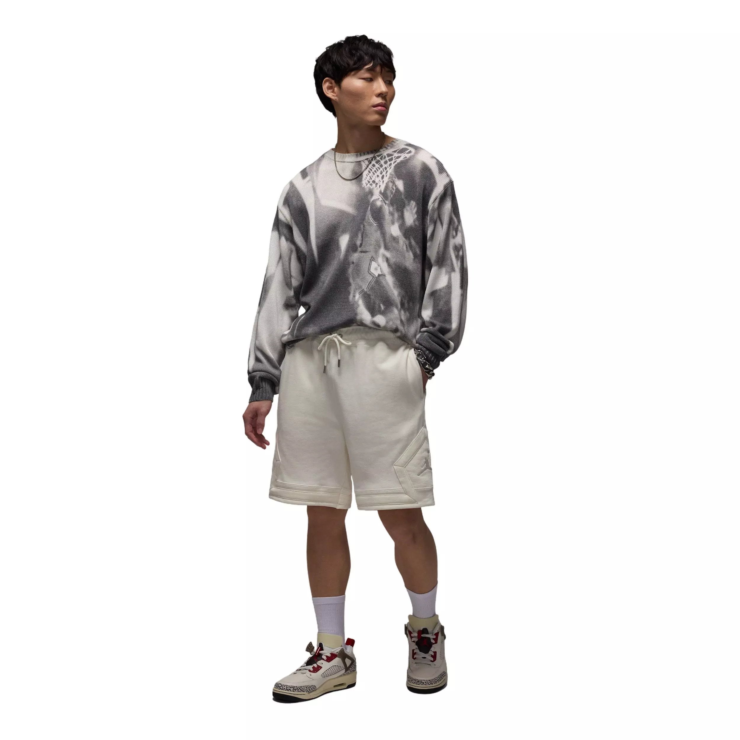 Jordan Men's Flight Fleece Diamond Shorts - WHITE