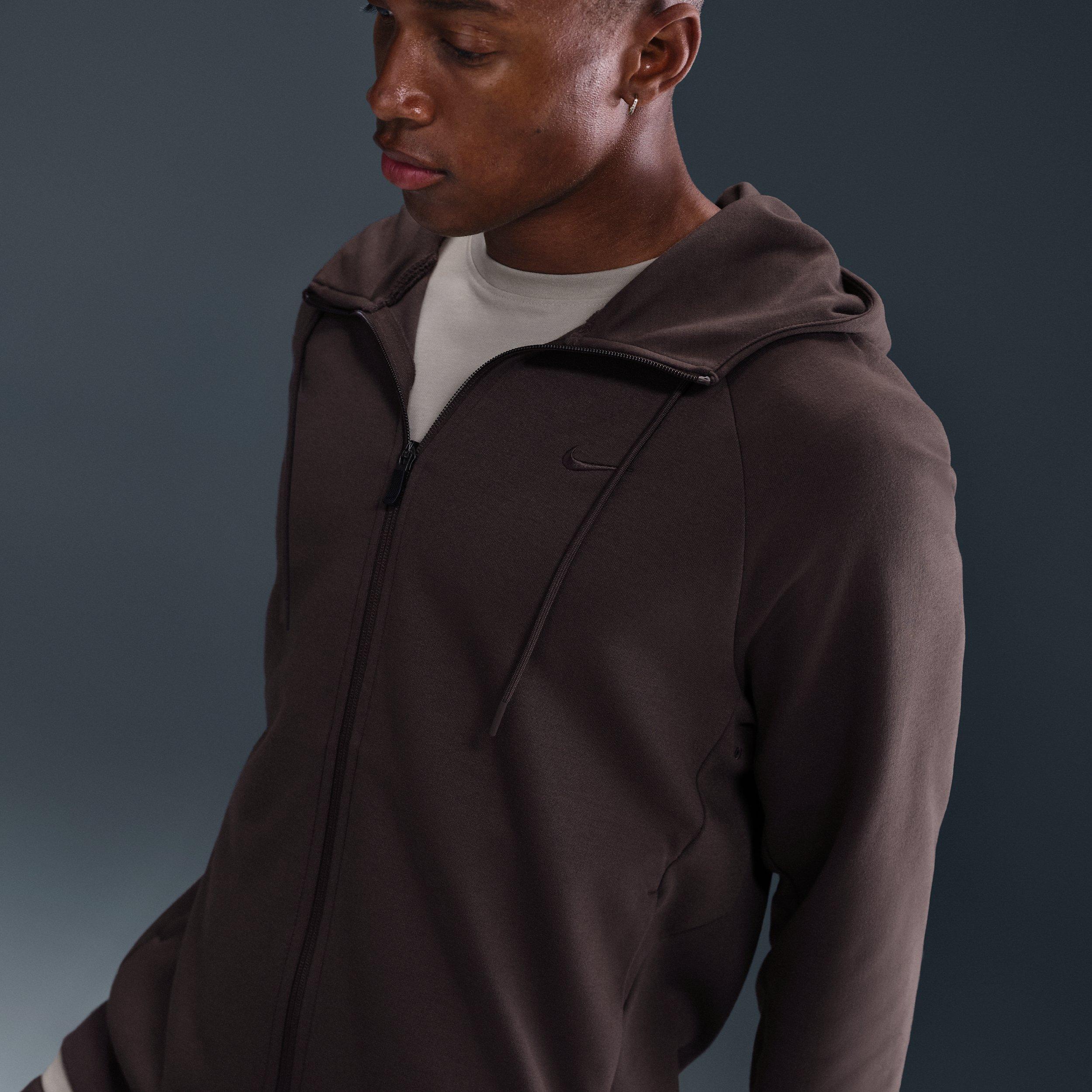 Nike Men's Primary Fleece Dri-FIT UV Performance Jacket - BROWN Thumbnail View 5