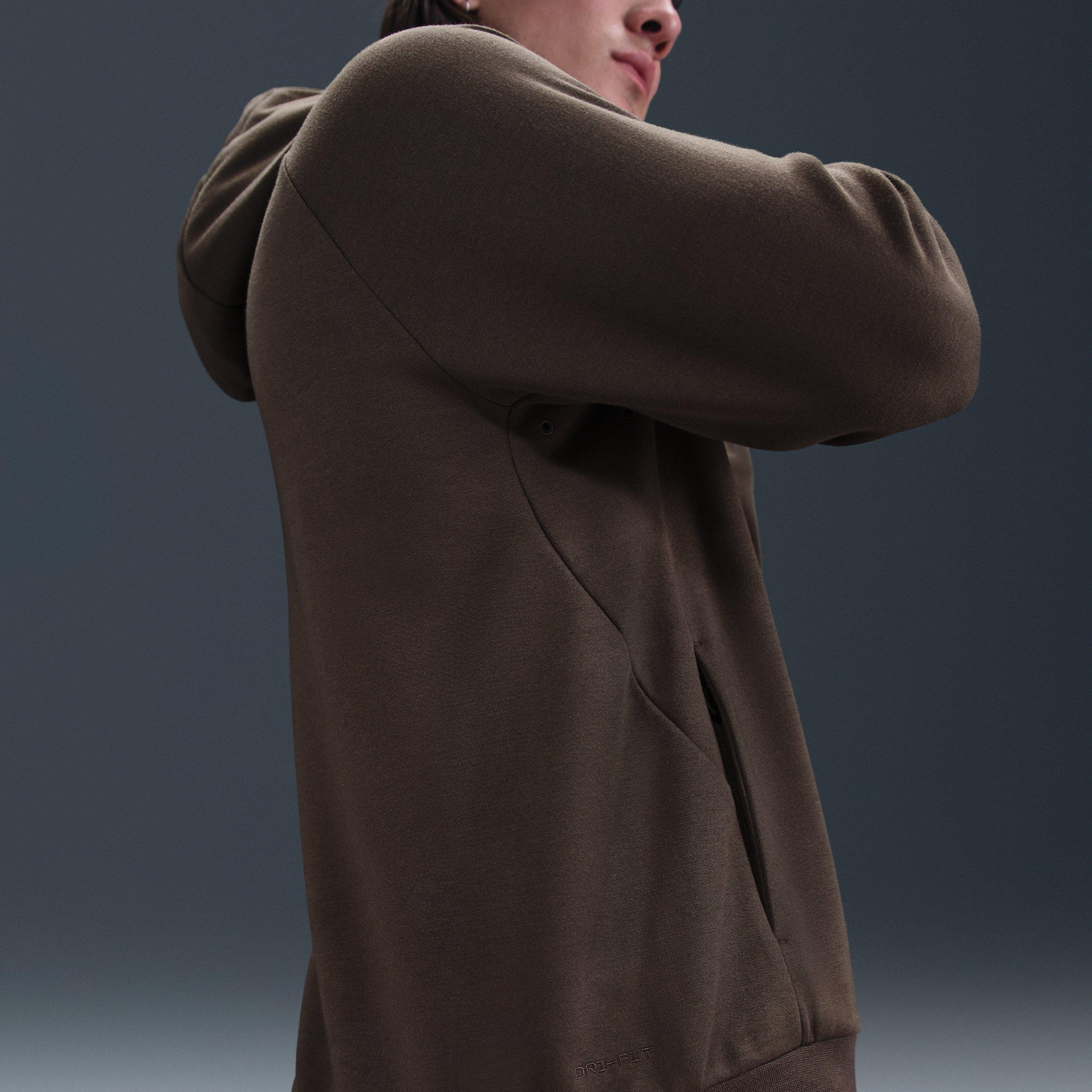 Nike Men's Primary Fleece Dri-FIT UV Pullover Performance Hoodie - BROWN Thumbnail View 4