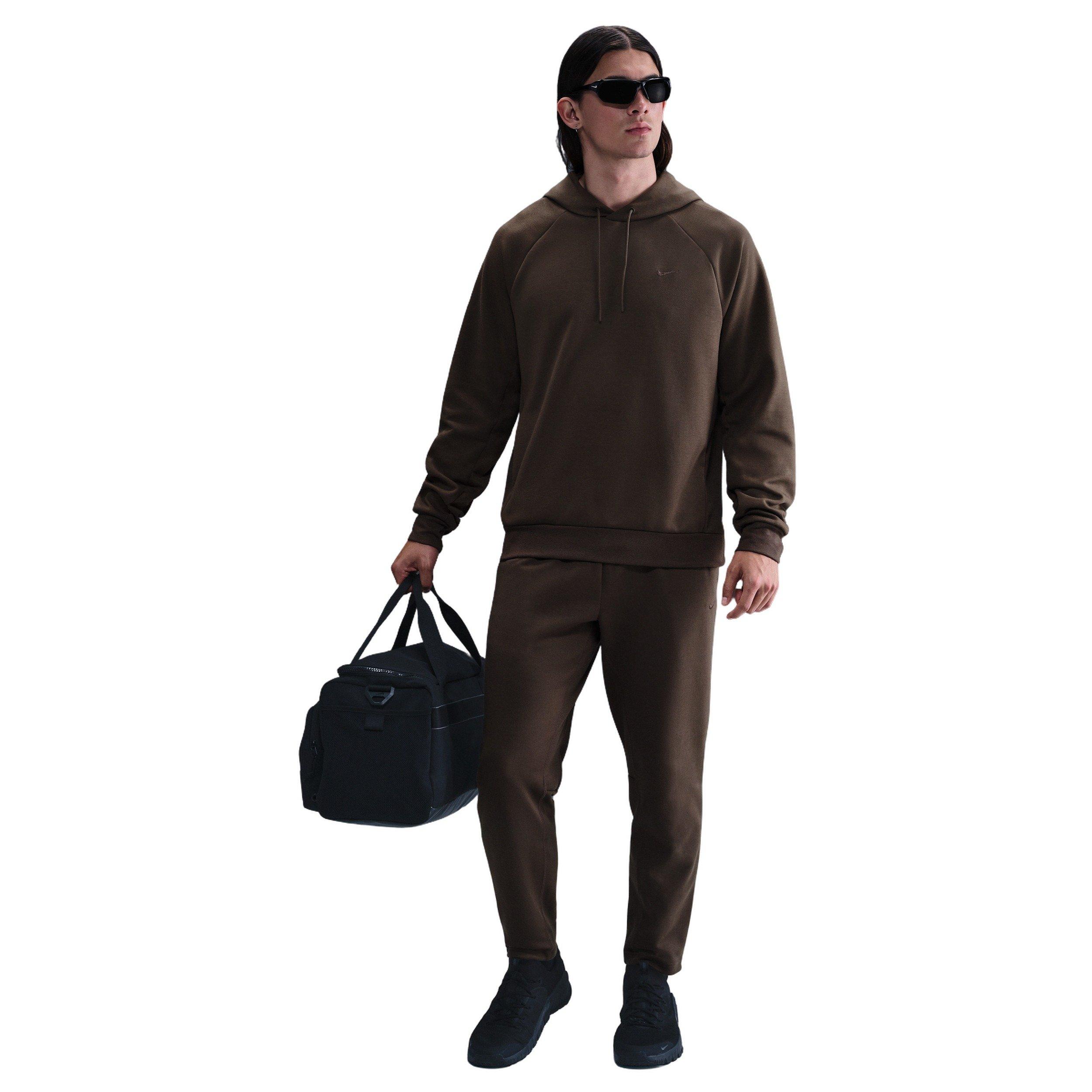 Nike Men's Primary Fleece Dri-FIT UV Pullover Performance Hoodie - BROWN Thumbnail View 1