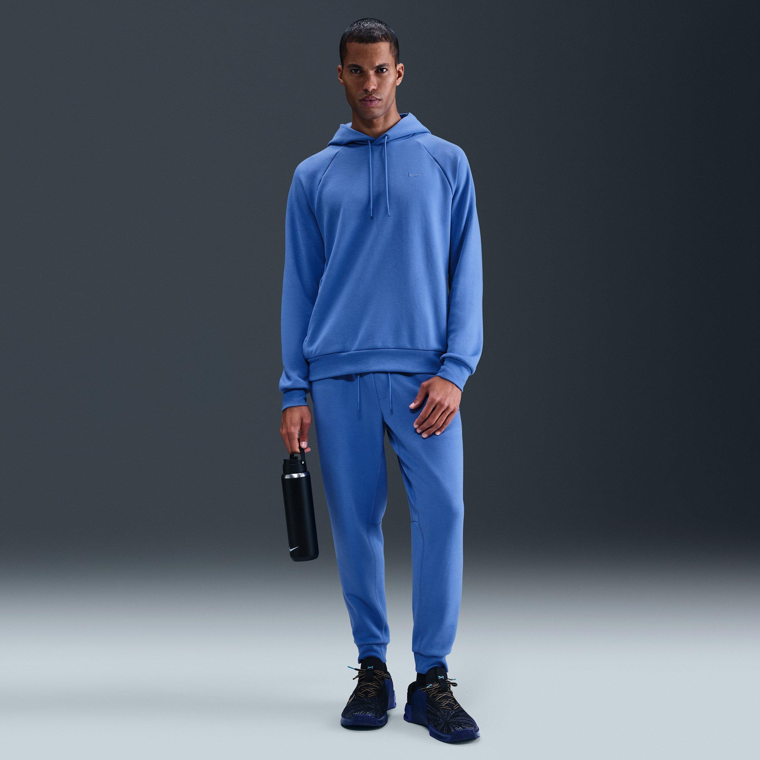 Nike Men's Primary Fleece Dri-FIT UV Pullover Performance Hoodie - BLUE Thumbnail View 4