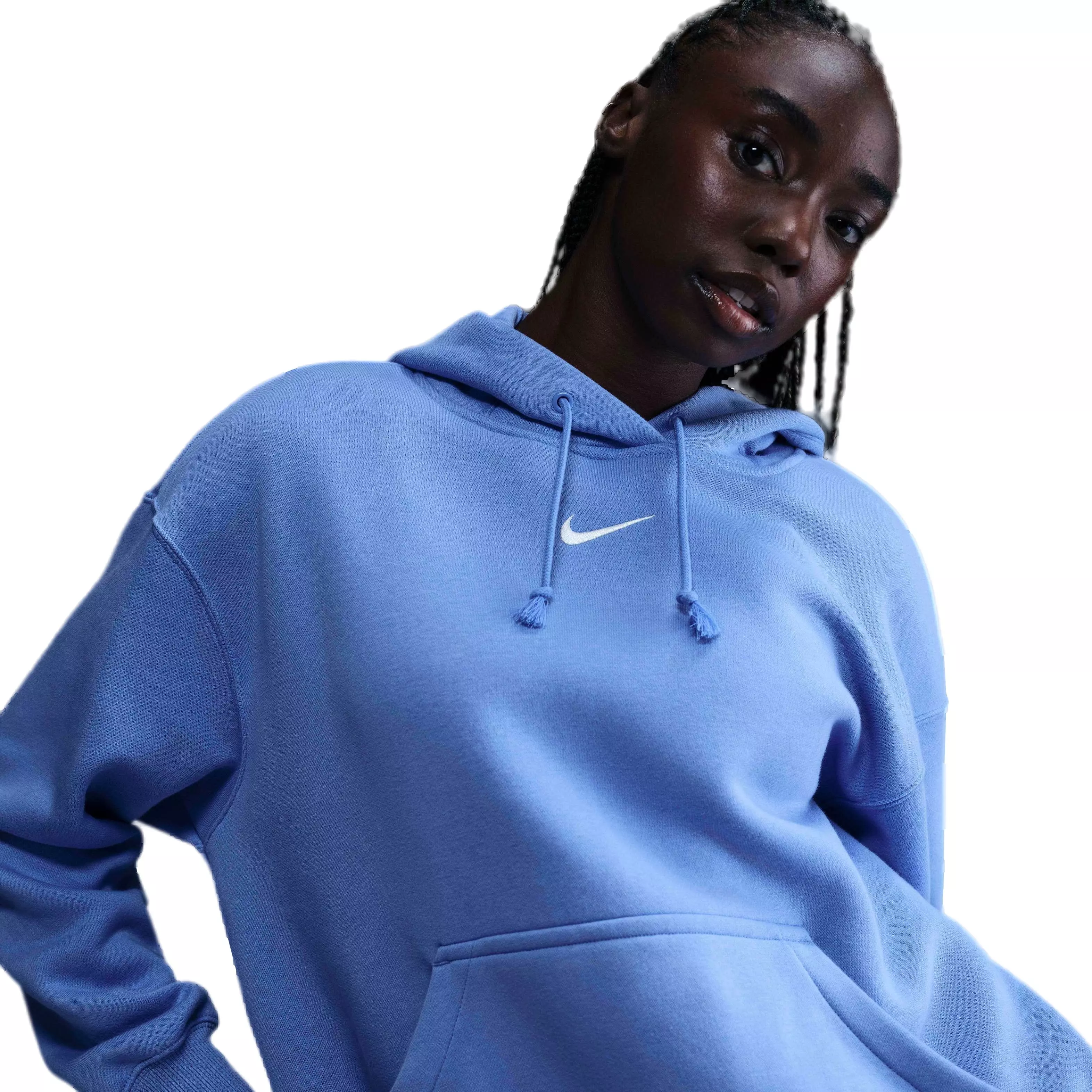 Nike Women's Sportswear Phoenix Fleece Oversized Pullover Hoodie - ROYAL/WHITE