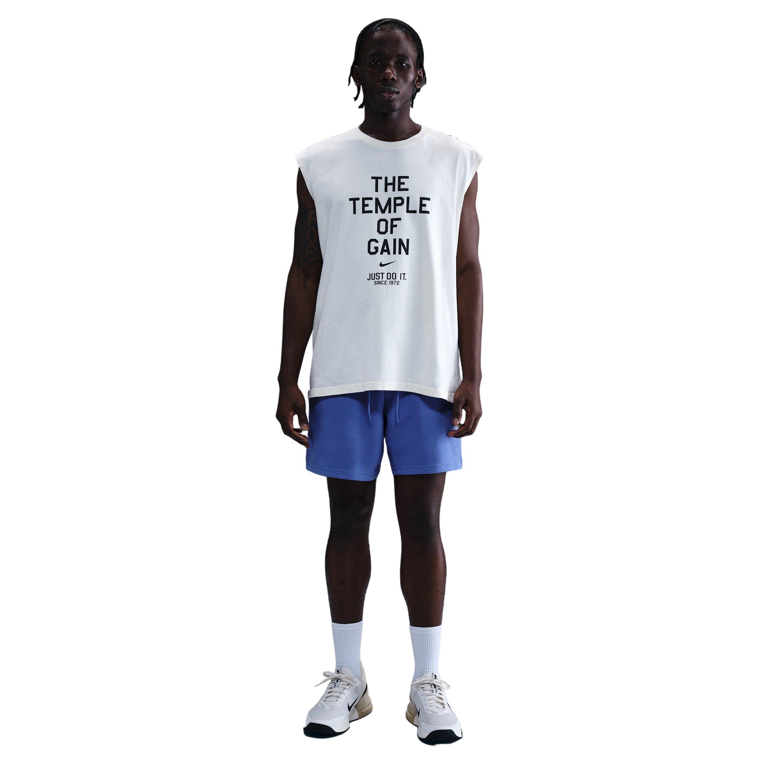 Nike Men's Primary Fleece 7" Dri-FIT Unlined Performance Shorts - BLUE Thumbnail View 1