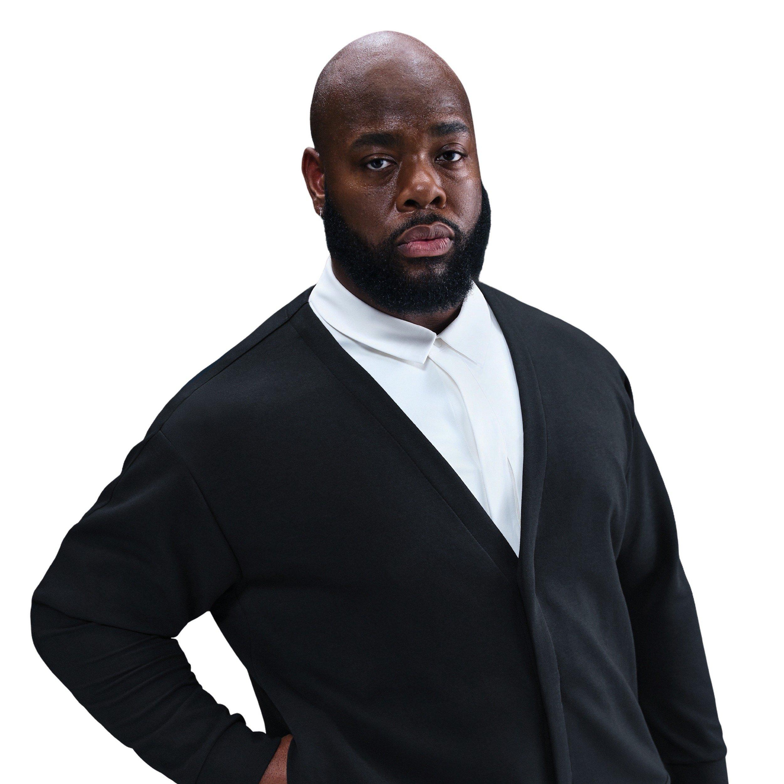 Nike Men's 24.7 ImpossiblySoft Cardigan - BLACK Thumbnail View 6