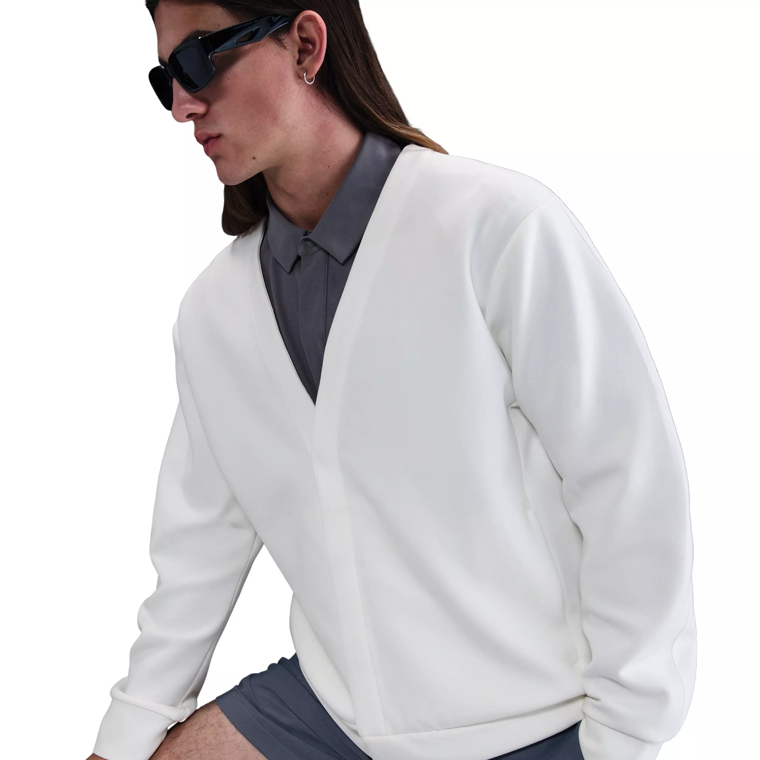 Nike Men's 24.7 ImpossiblySoft Cardigan - WHITE