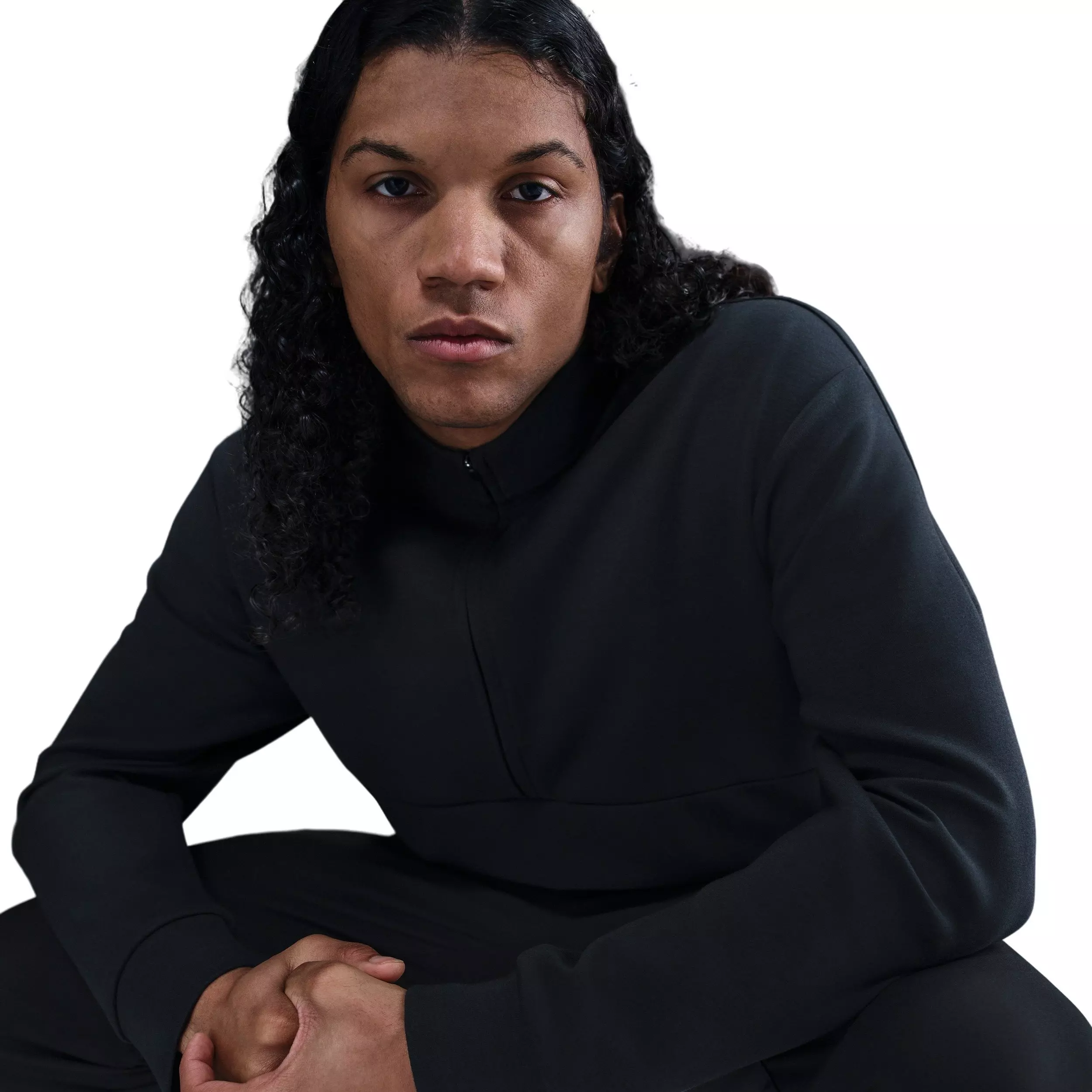 Nike Men's 24.7 ImpossiblySoft Dri-FIT 1/2-Zip Top - BLACK