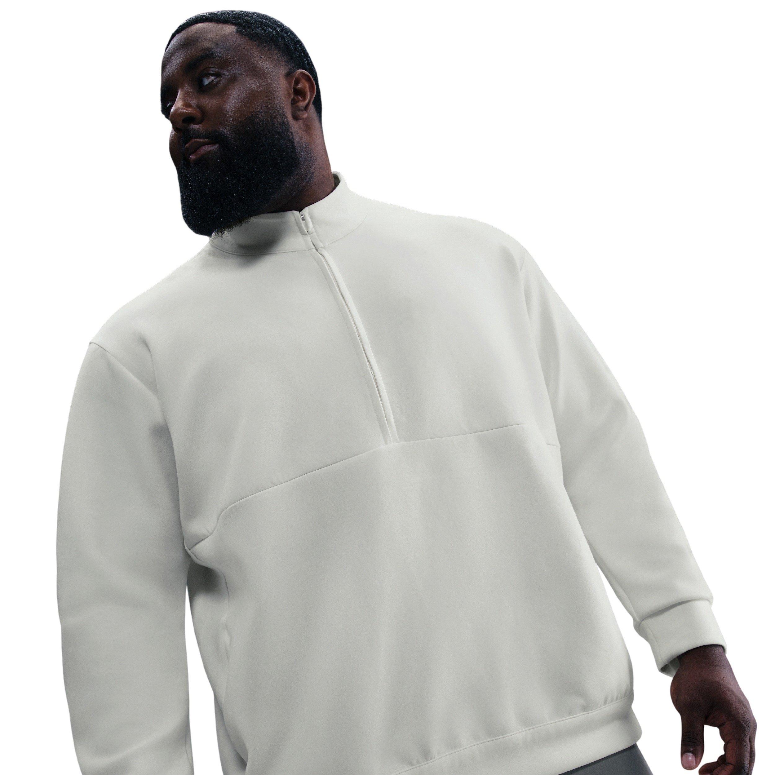 Nike Men's 24.7 ImpossiblySoft Dri-FIT 1/2-Zip Top - WHITE Thumbnail View 6