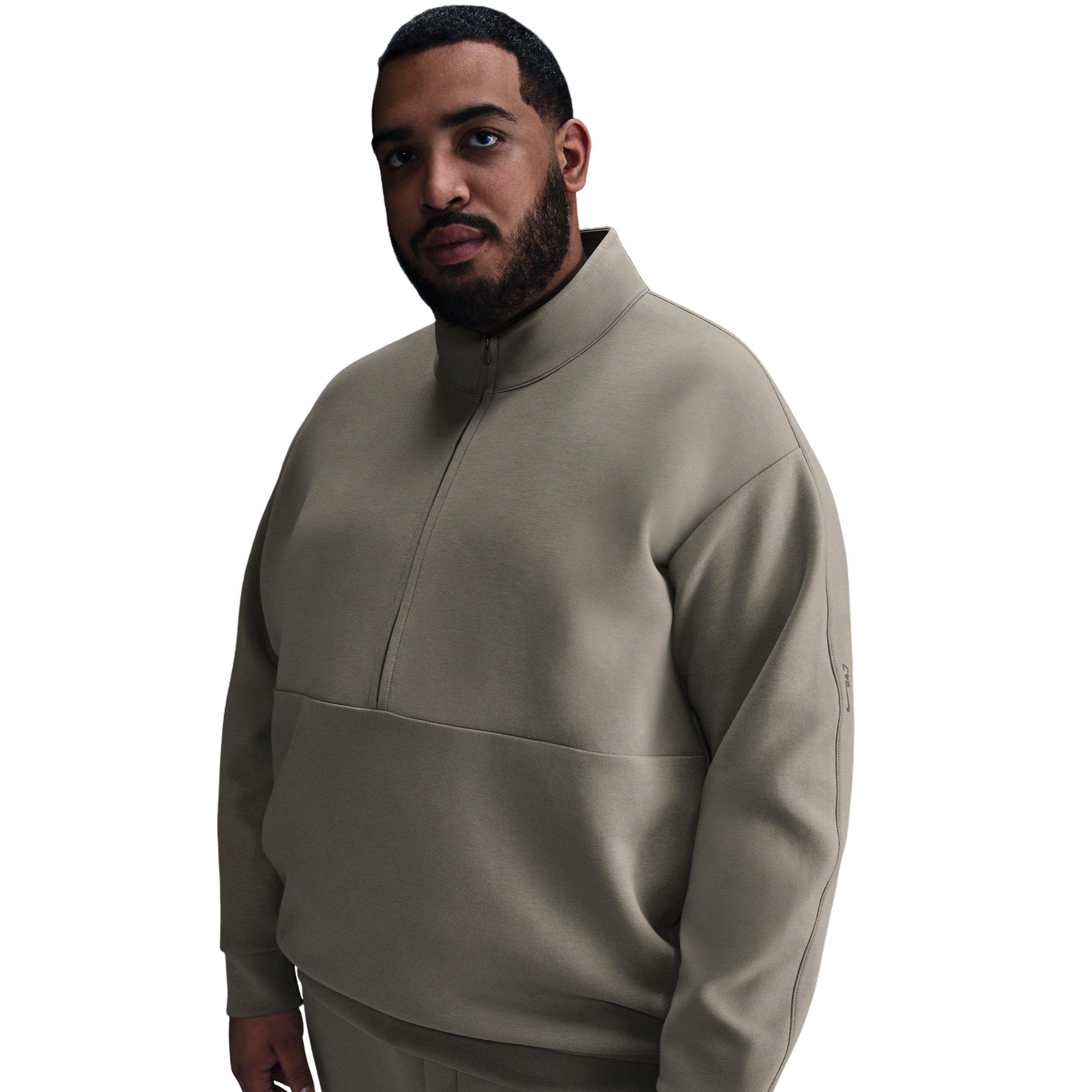 Nike Men's 24.7 ImpossiblySoft Dri-FIT 1/2-Zip Top - GREEN Thumbnail View 7