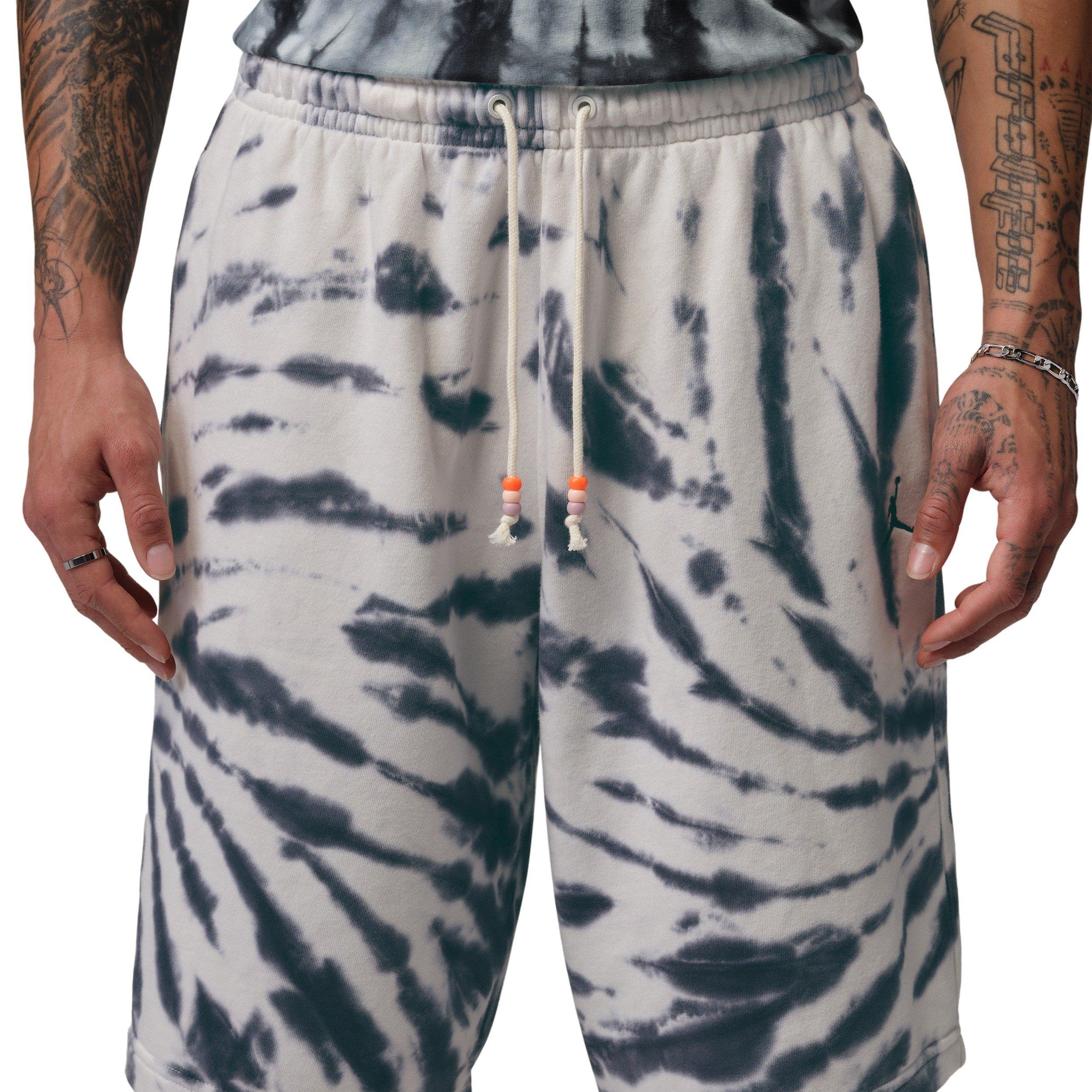 Jordan Men's Brooklyn Fleece Tie-Dye Festival Shorts - WHITE Thumbnail View 1