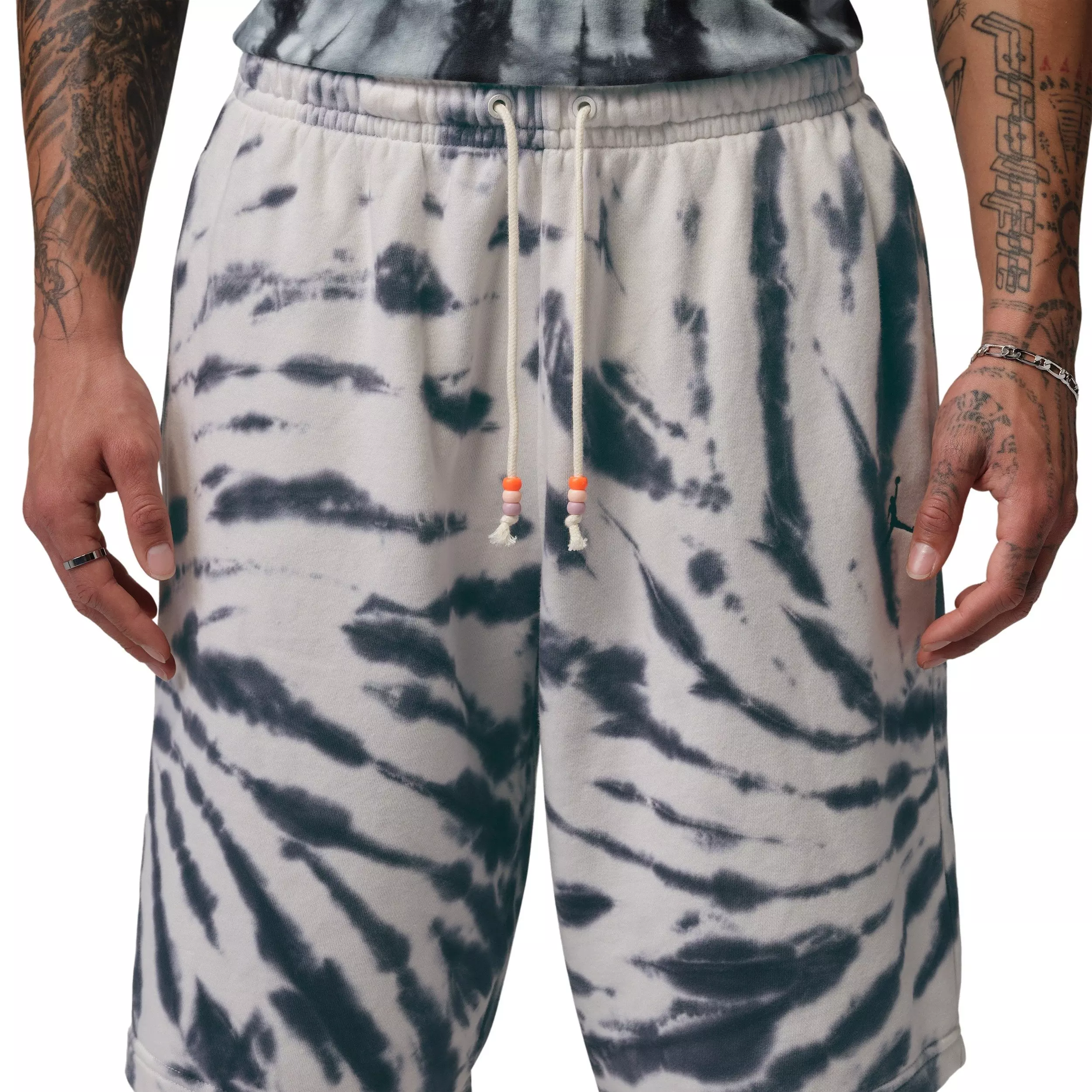 Jordan Men's Brooklyn Fleece Tie-Dye Festival Shorts - WHITE