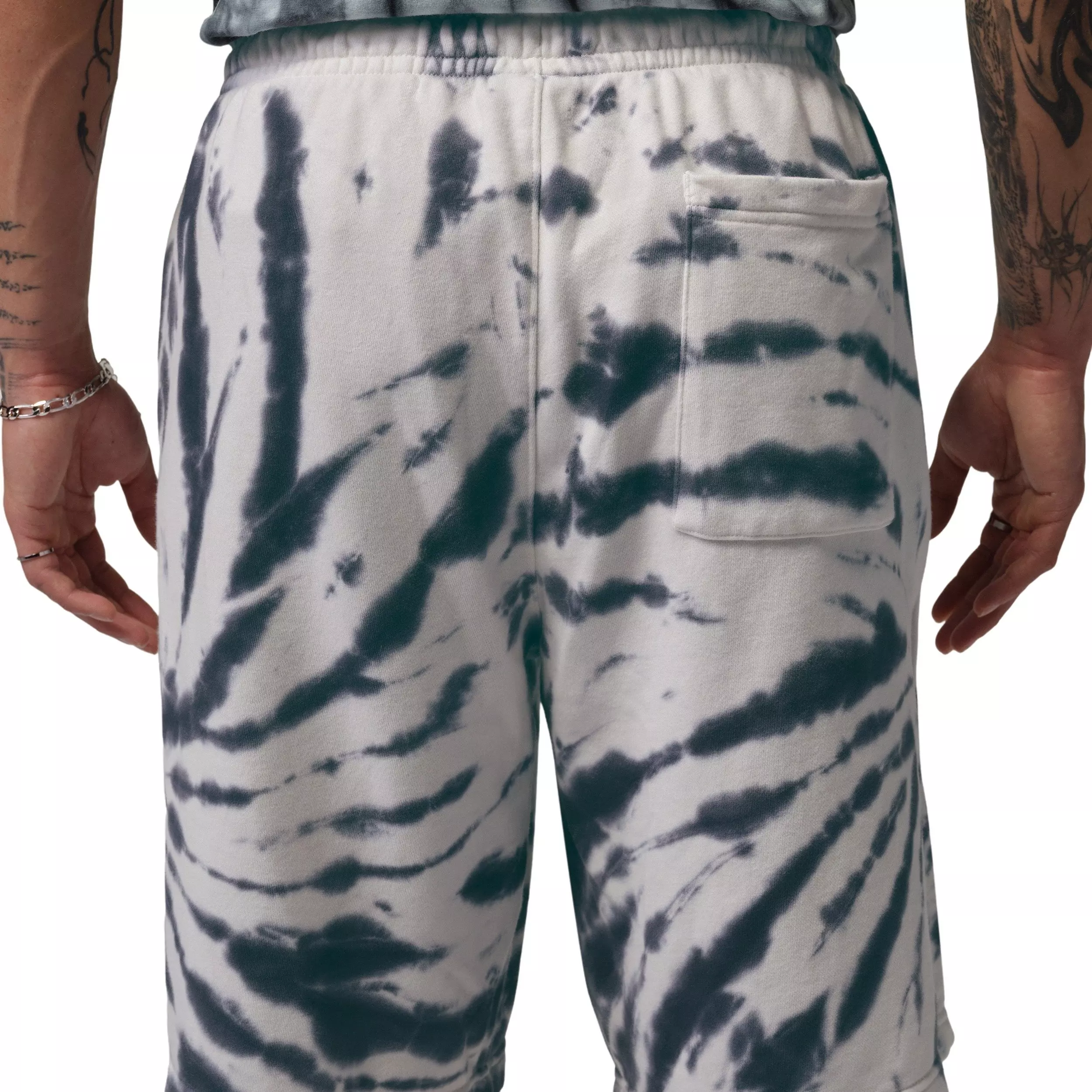 Jordan Men's Brooklyn Fleece Tie-Dye Festival Shorts - WHITE