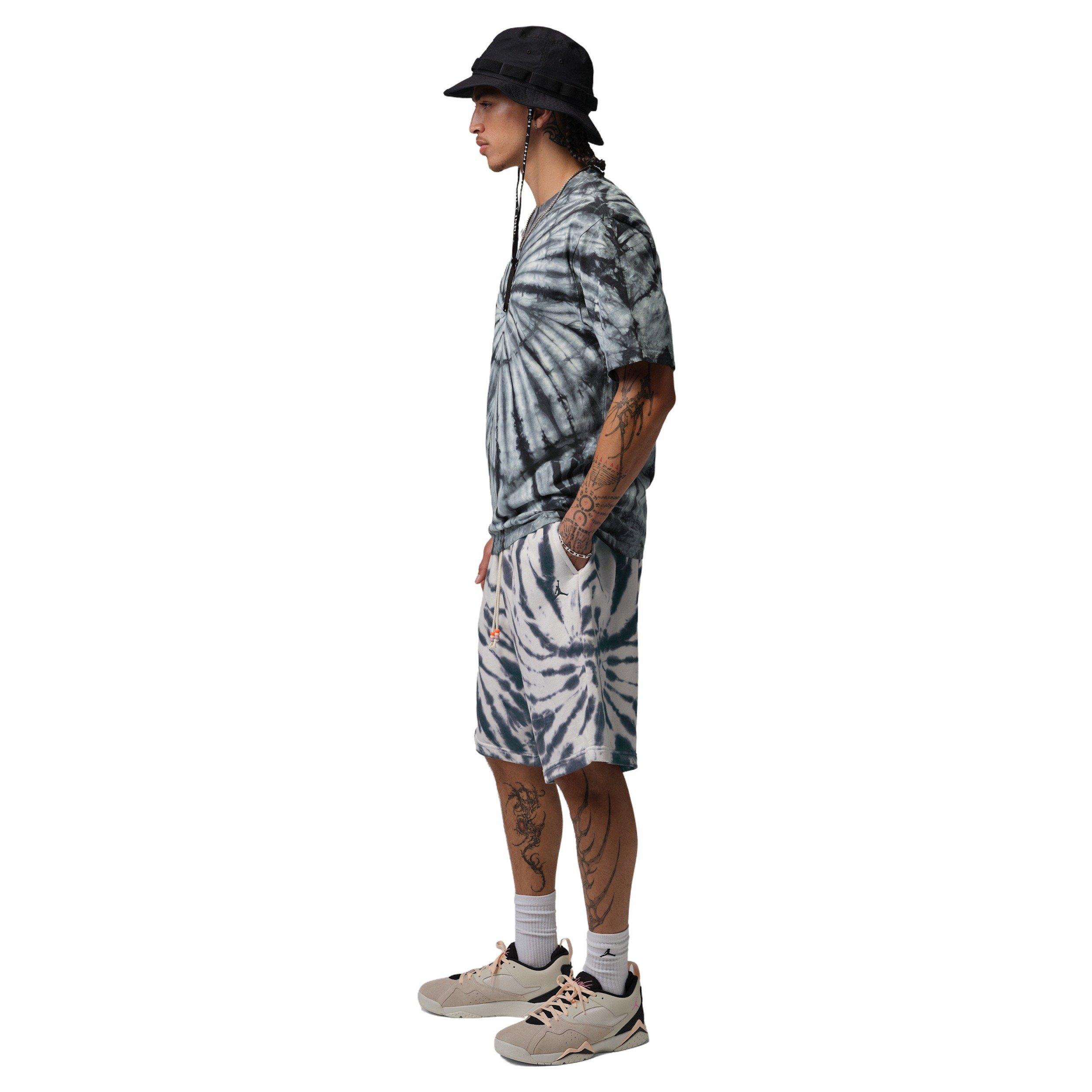 Jordan Men's Brooklyn Fleece Tie-Dye Festival Shorts - WHITE Thumbnail View 6