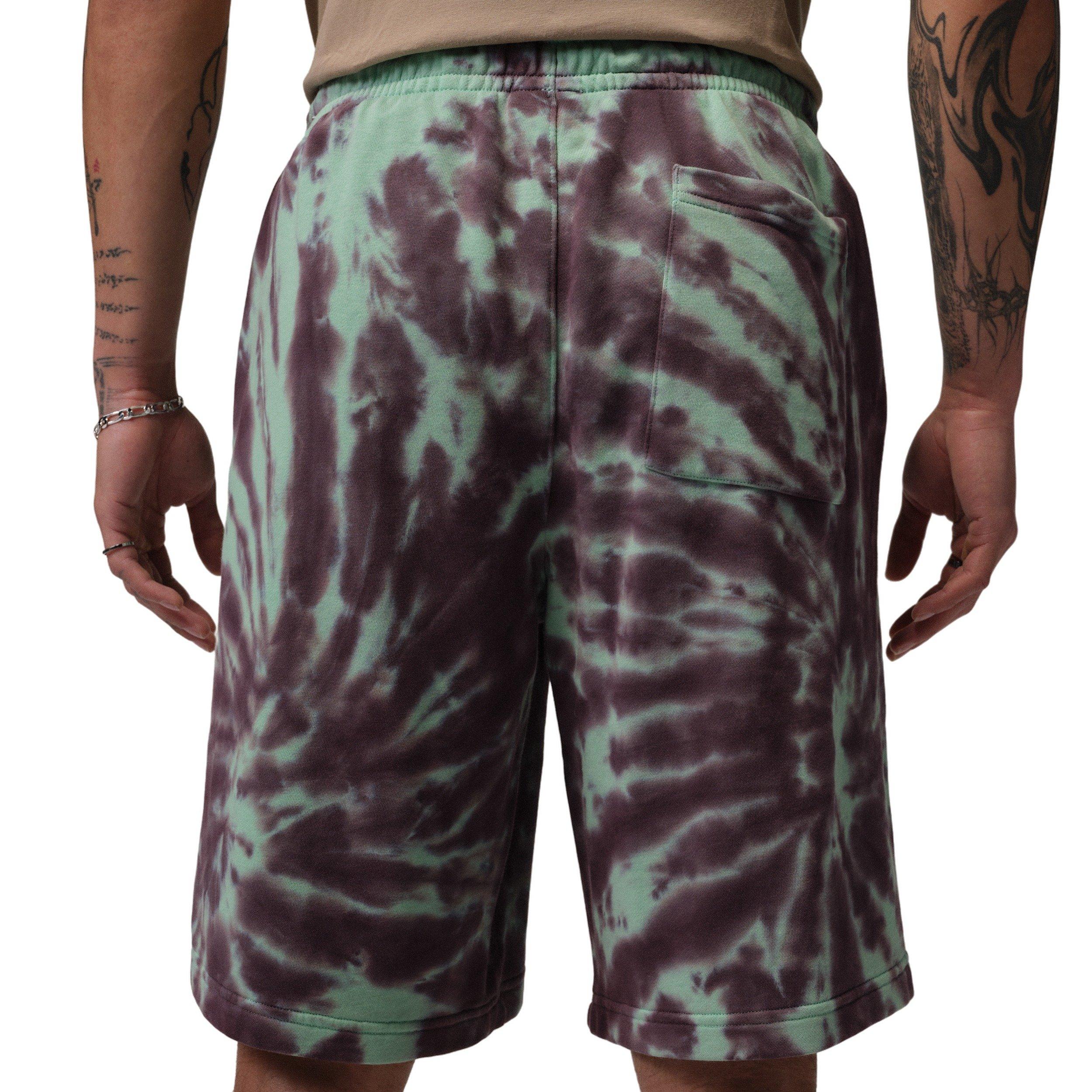 Jordan Men's Brooklyn Fleece Tie-Dye Festival Shorts - GREEN