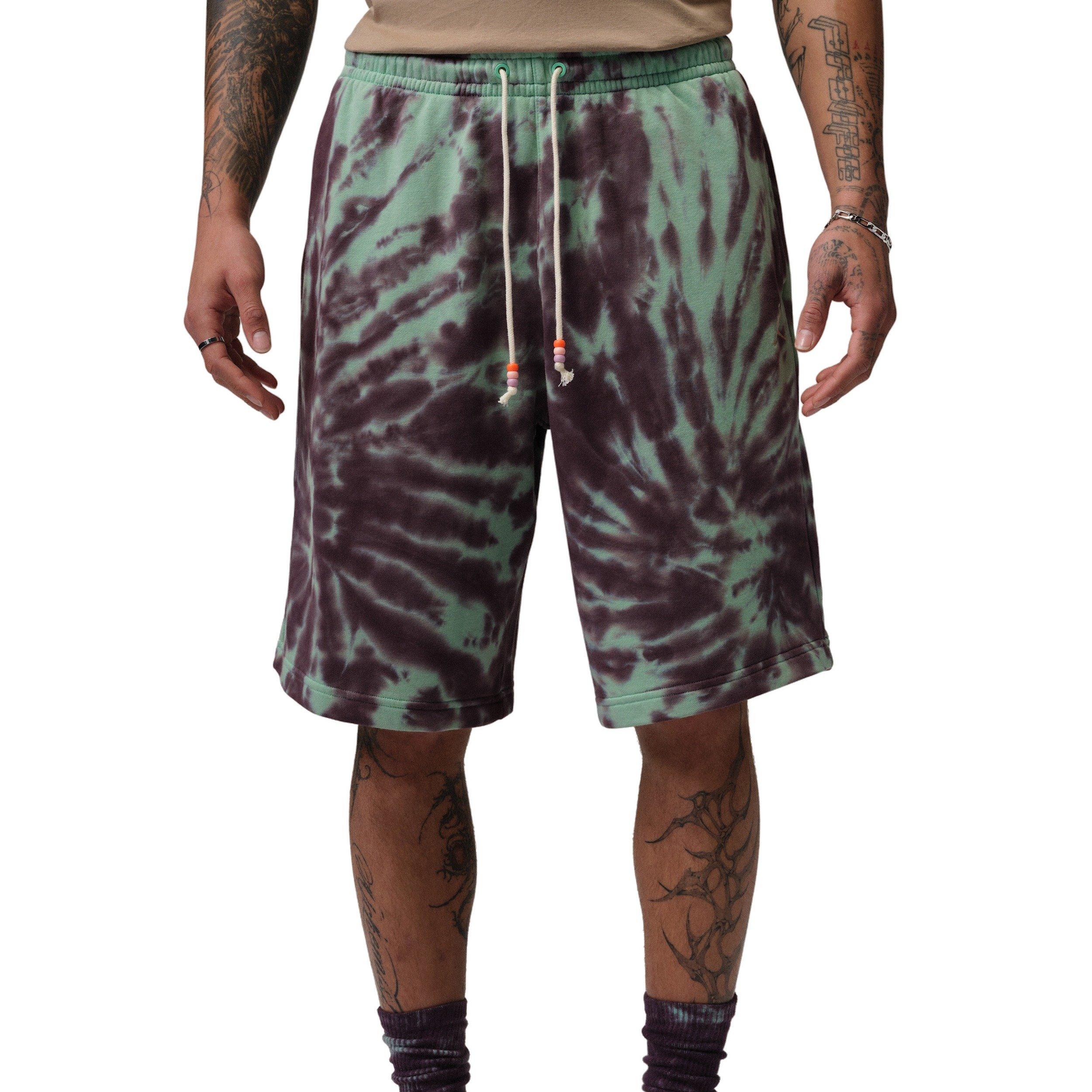 Jordan Men's Brooklyn Fleece Tie-Dye Festival Shorts - GREEN
