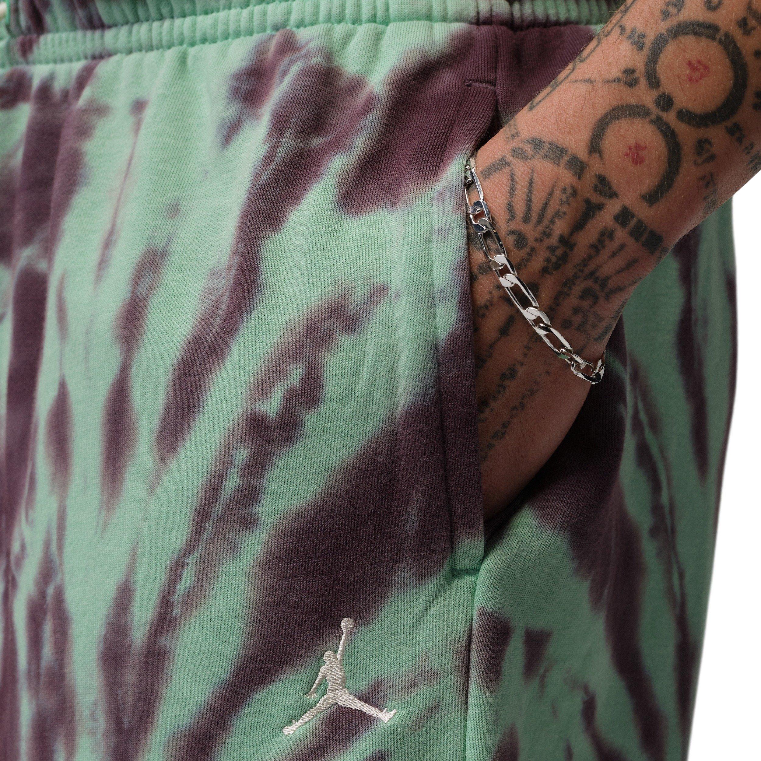 Jordan Men's Brooklyn Fleece Tie-Dye Festival Shorts - GREEN