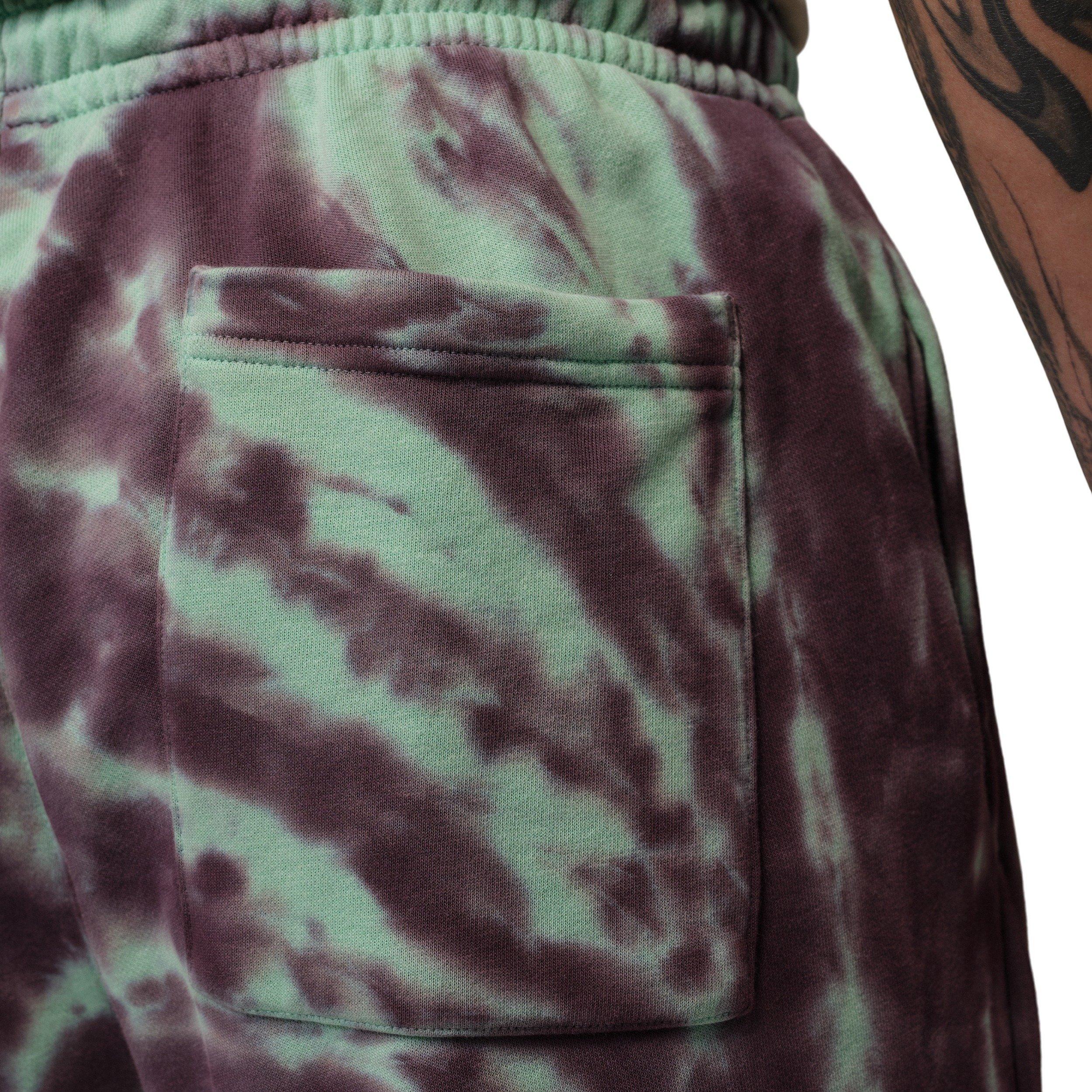 Jordan Men's Brooklyn Fleece Tie-Dye Festival Shorts - GREEN