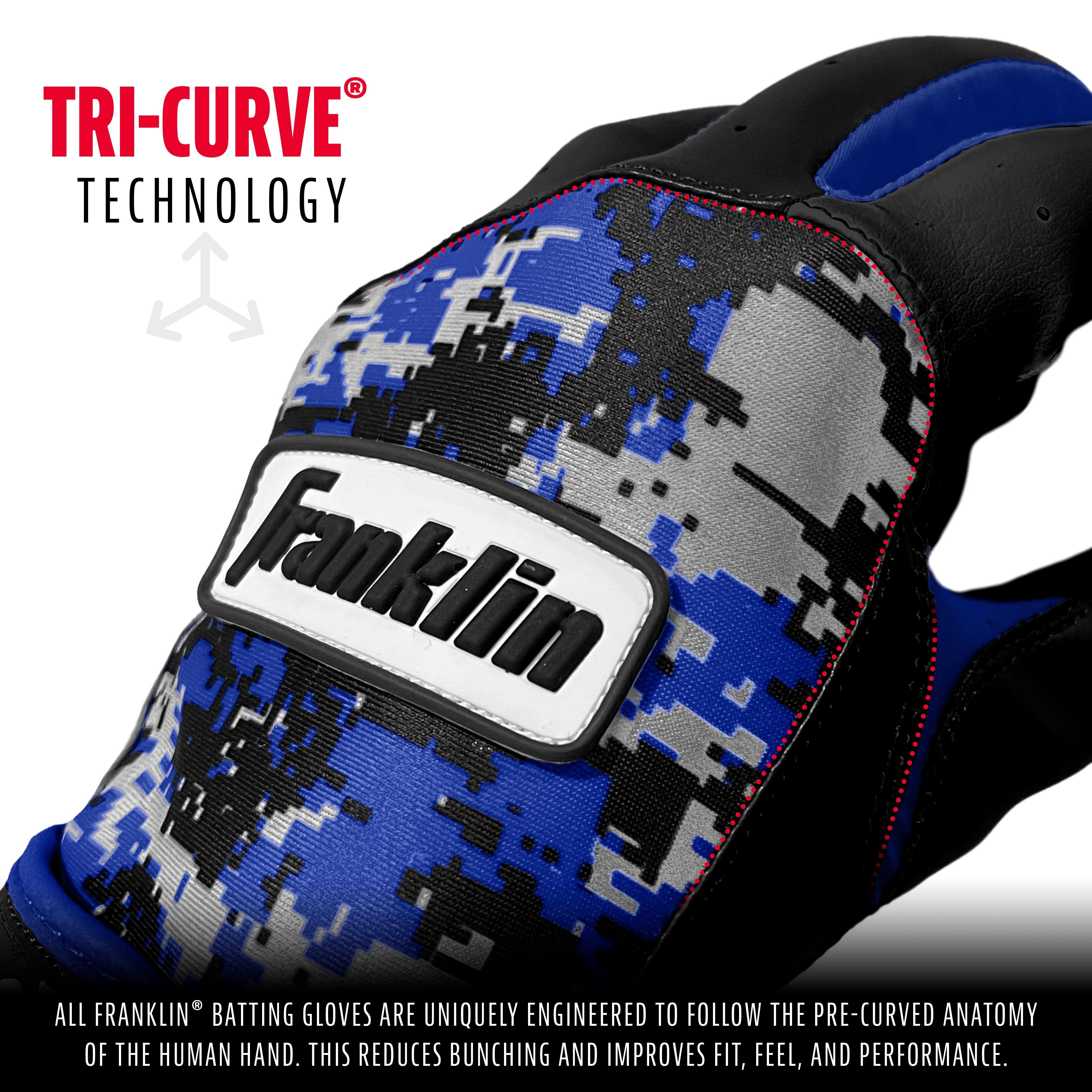 Franklin Youth MLB Digitek Batting Gloves Grey/Black