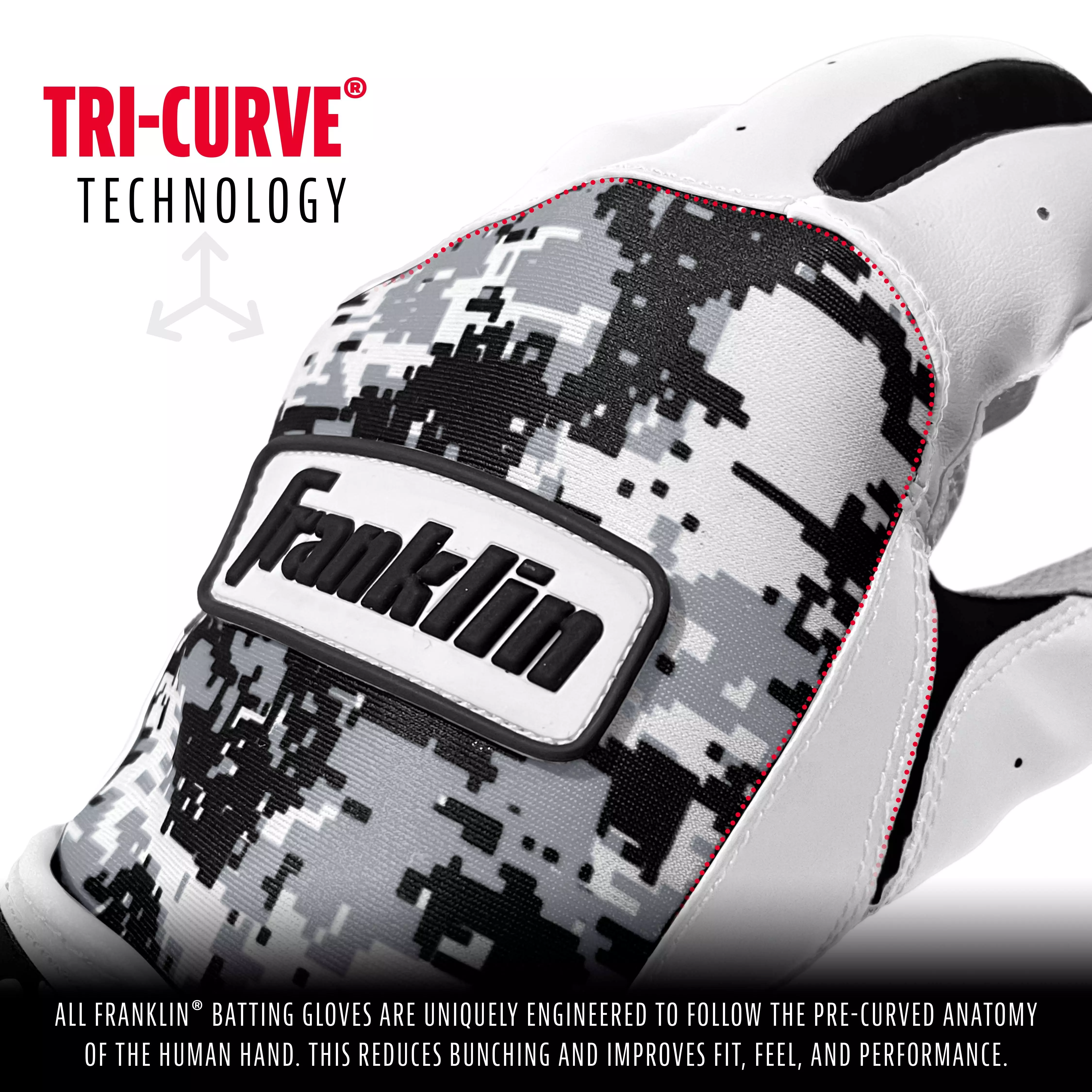 Franklin Youth Digitek Series Batting Gloves Grey/White - GREY/WHITE