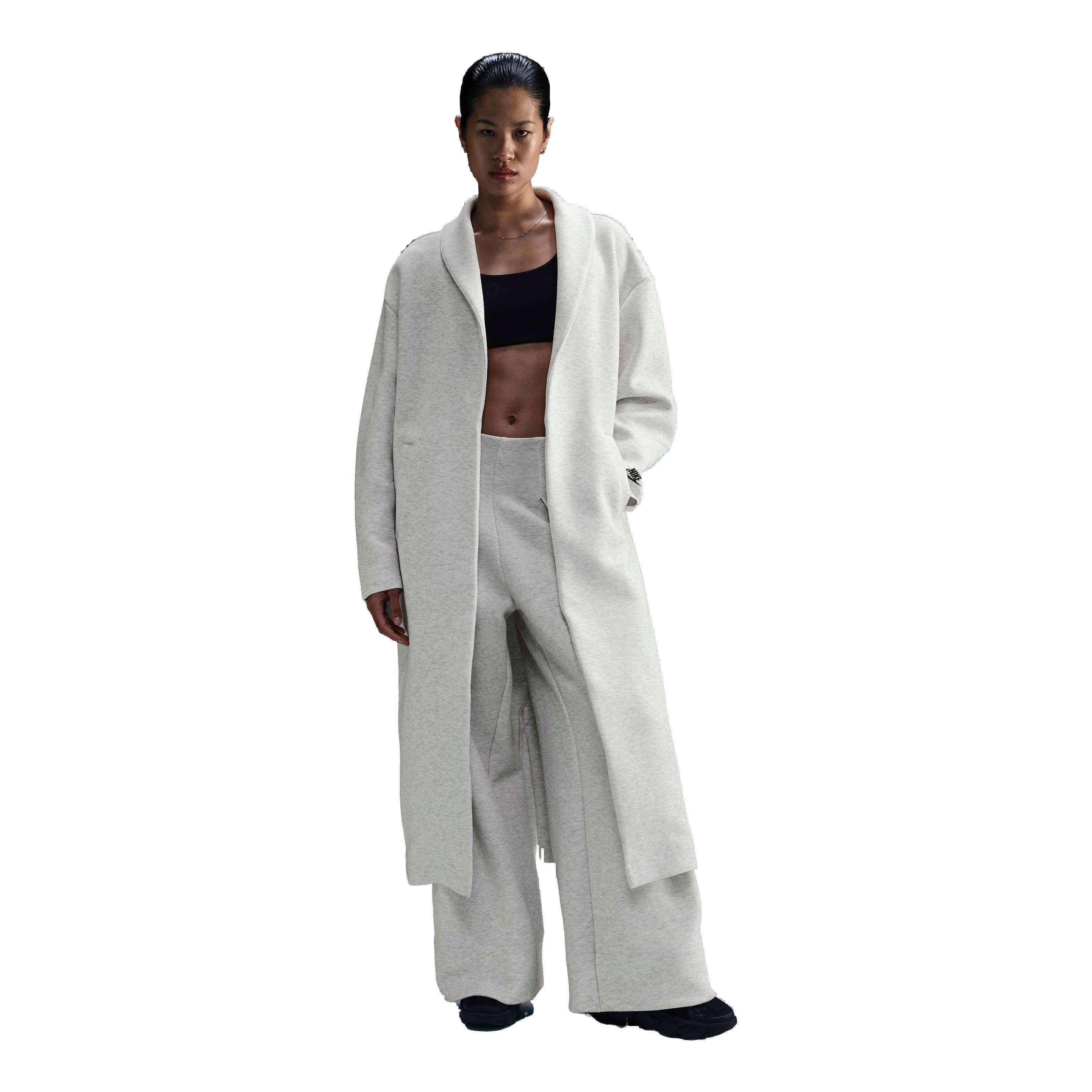 Nike Women's Sportswear Tech Fleece Oversized Duster Jacket - Lt Grey - LT GREY Thumbnail View 1