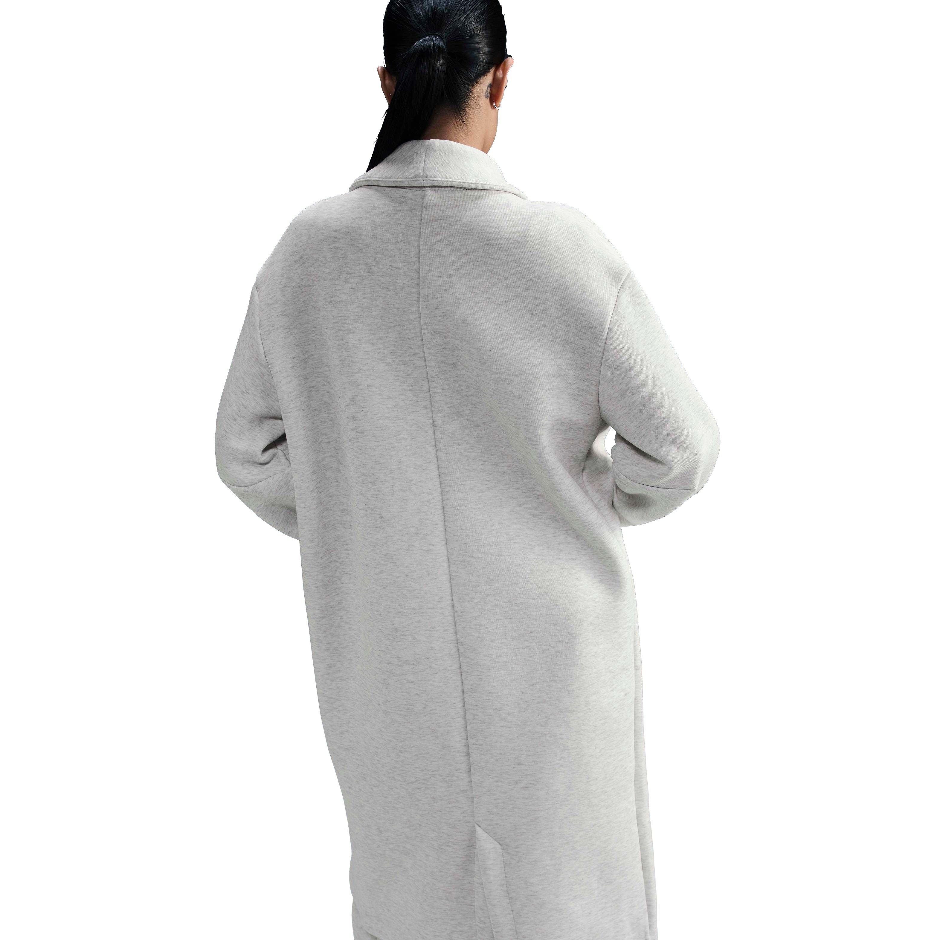 Nike Women's Sportswear Tech Fleece Oversized Duster Jacket - Lt Grey - LT GREY Thumbnail View 2