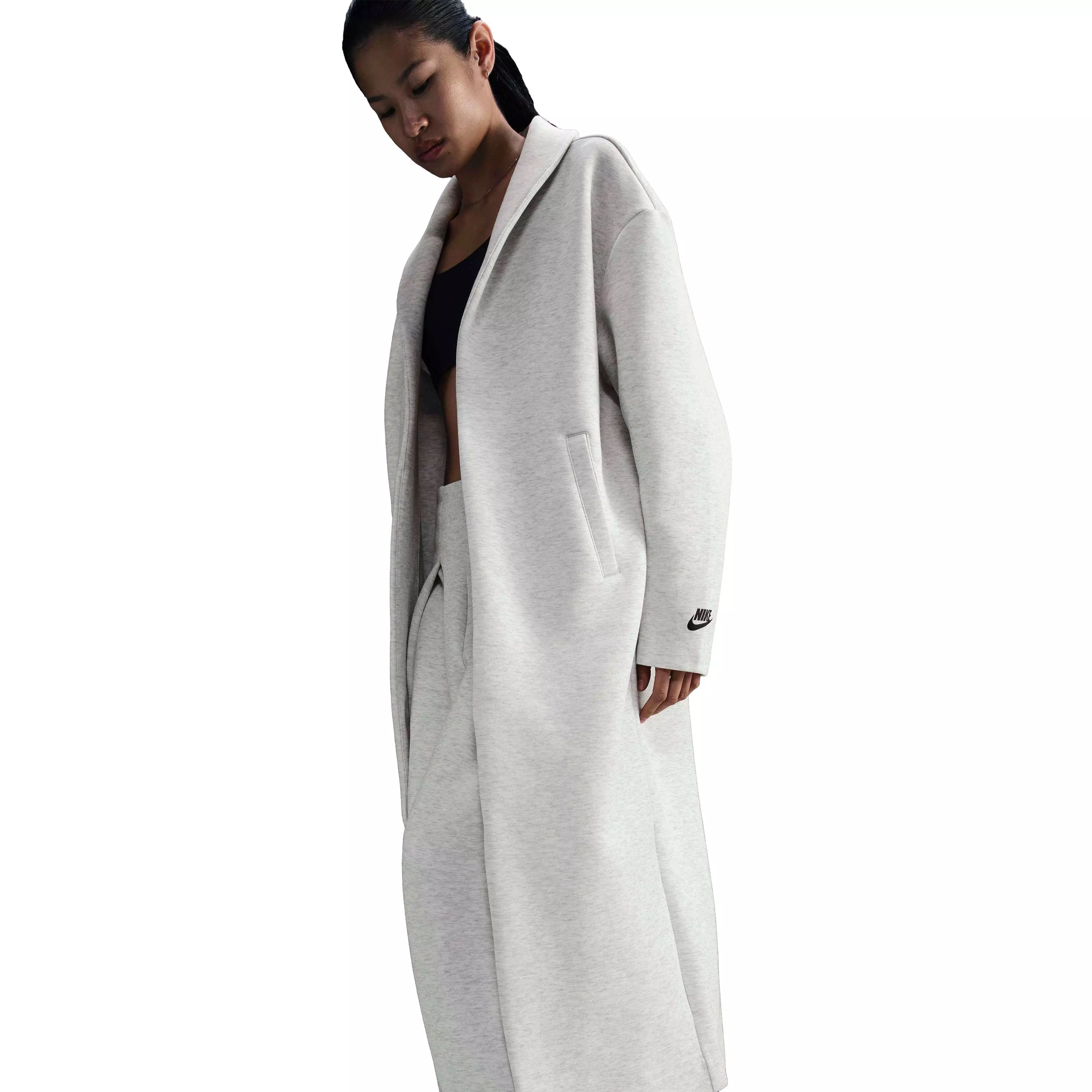 Nike Women's Sportswear Tech Fleece Oversized Duster Jacket - Lt Grey - LT GREY