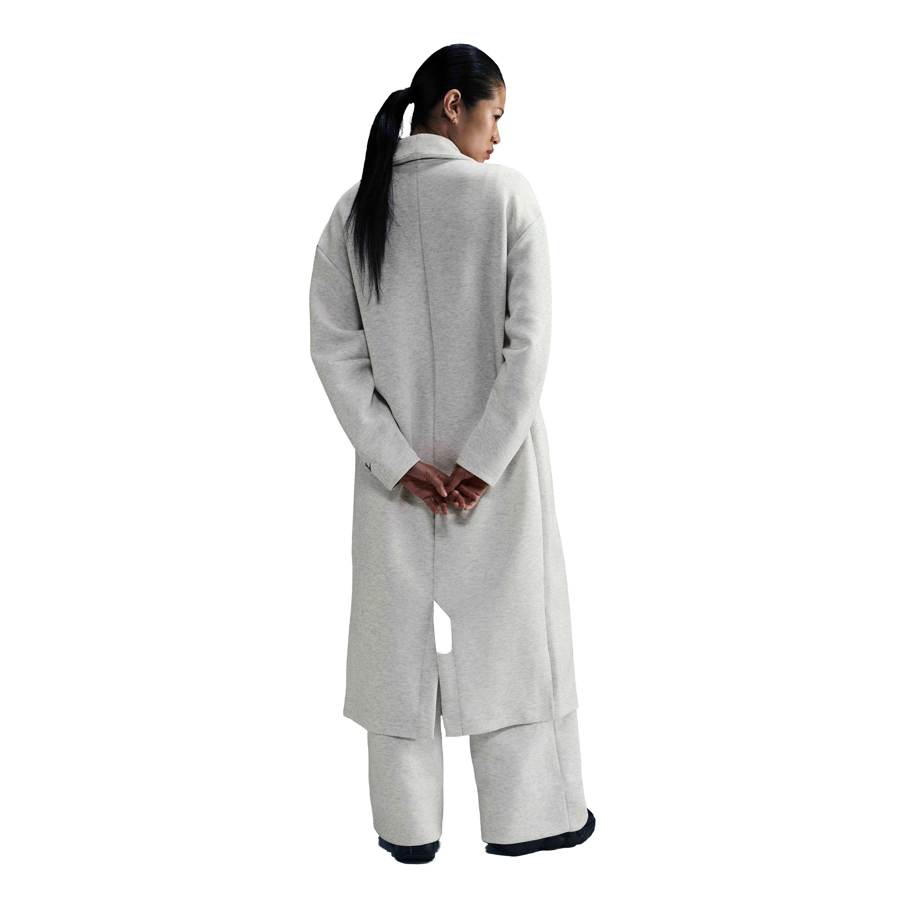 Nike Women's Sportswear Tech Fleece Oversized Duster Jacket - Lt Grey - LT GREY Thumbnail View 4