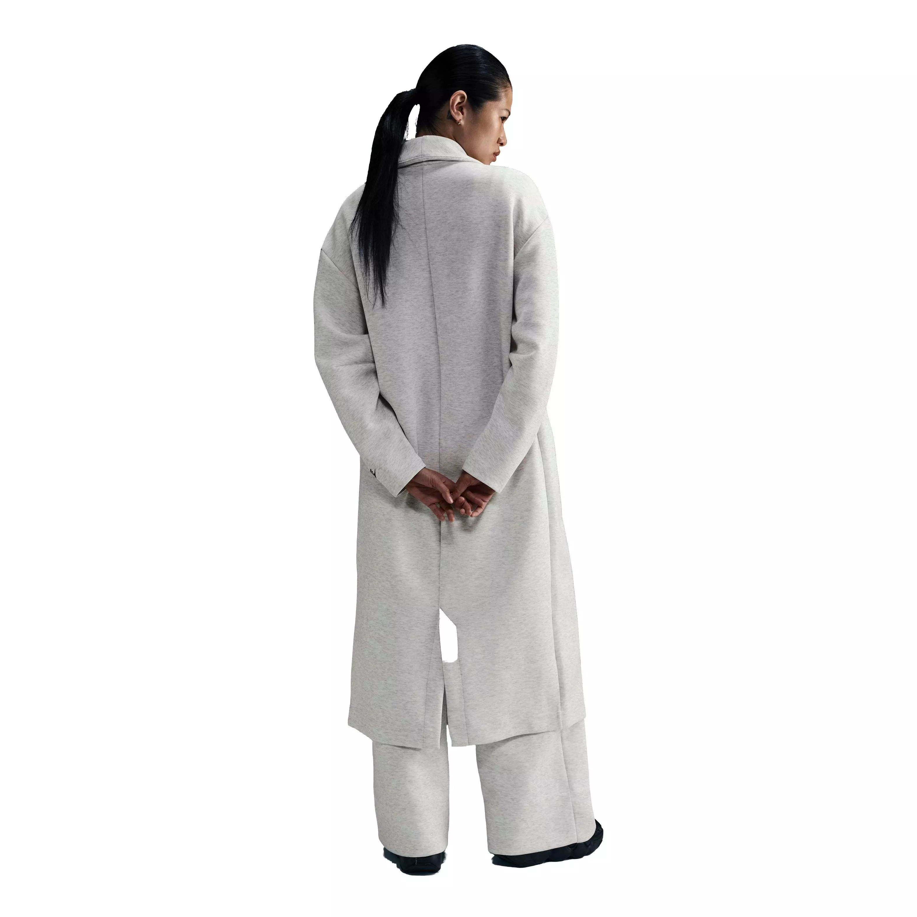Nike Women's Sportswear Tech Fleece Oversized Duster Jacket - Lt Grey - LT GREY