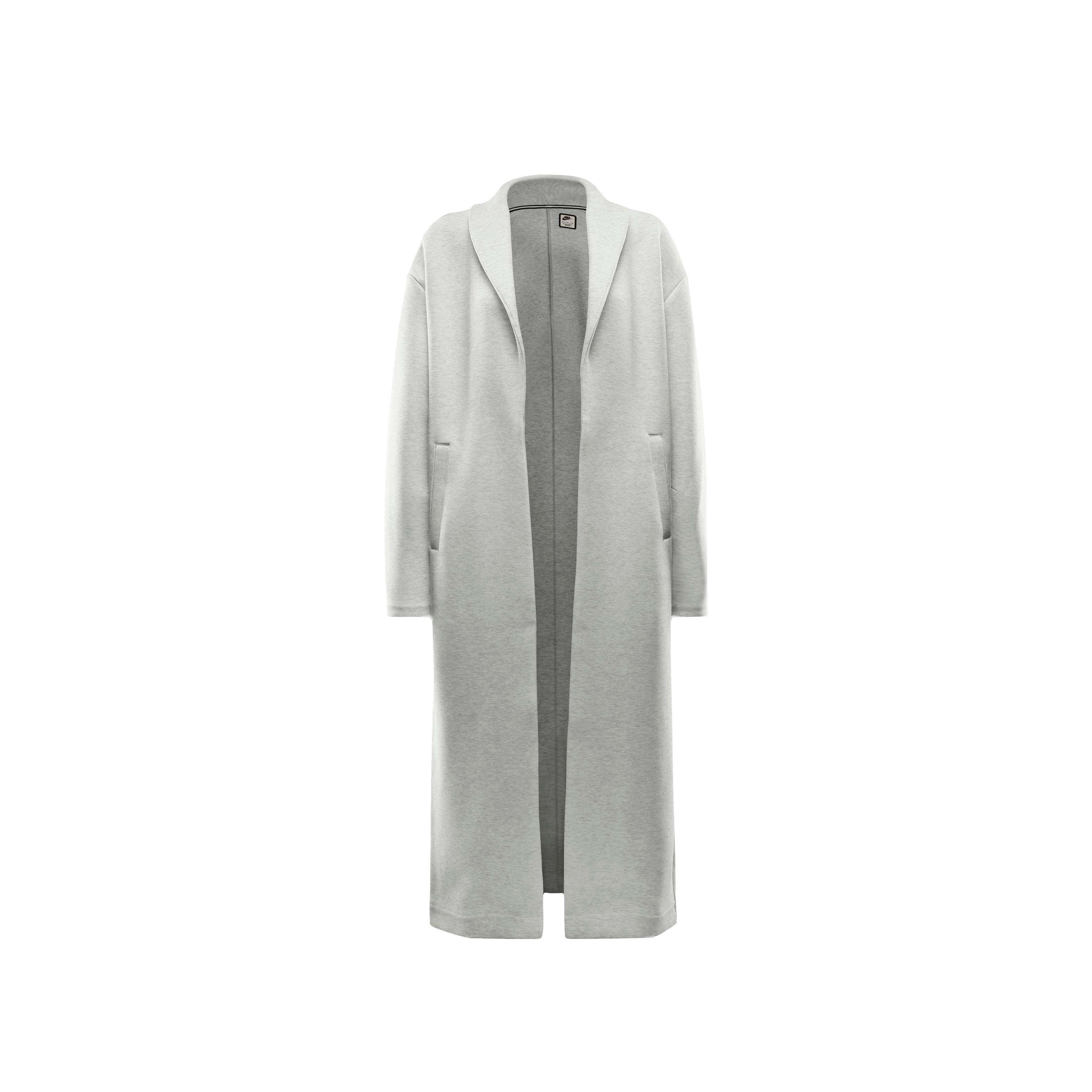 Nike Women's Sportswear Tech Fleece Oversized Duster Jacket - Lt Grey - LT GREY Thumbnail View 6