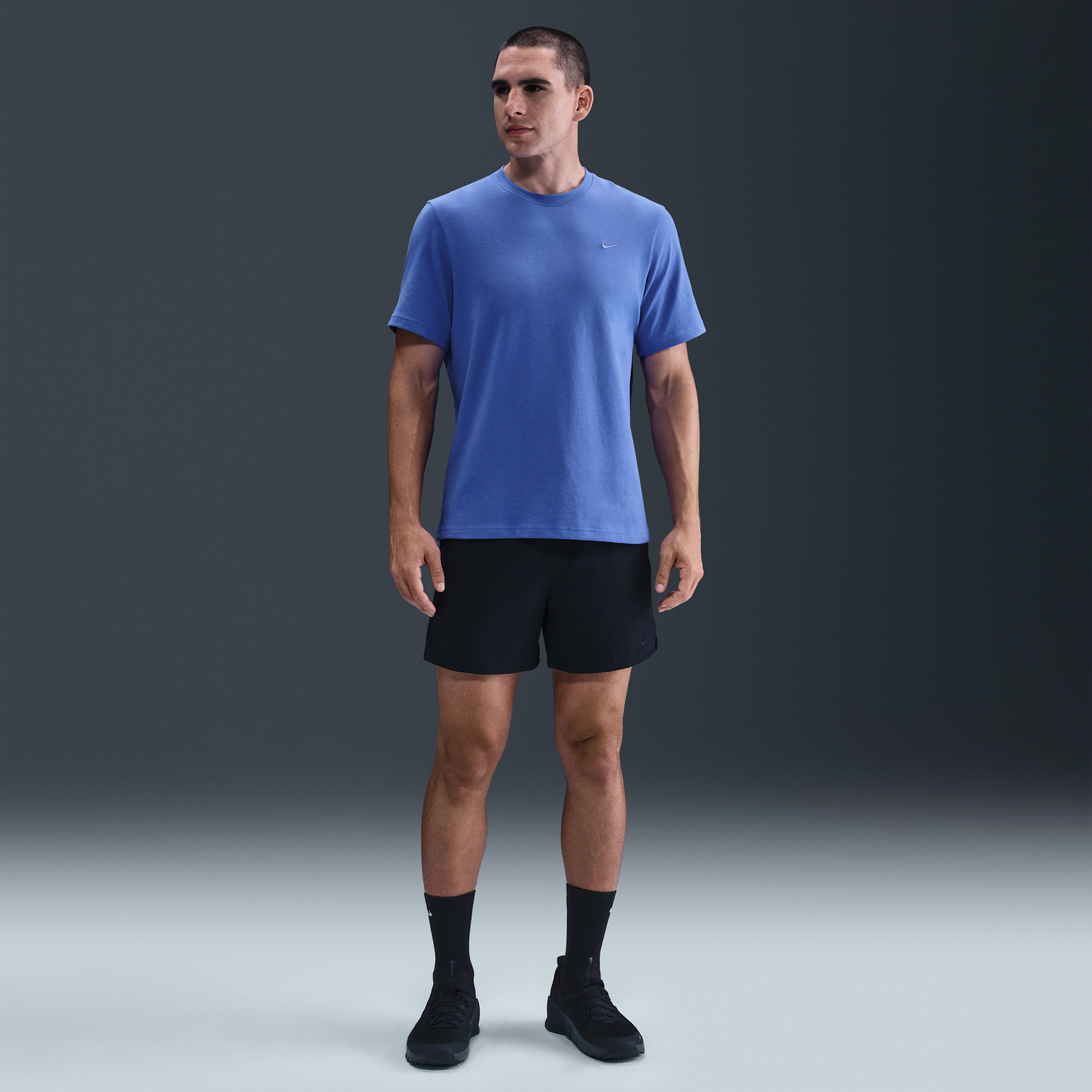 Nike Men's Primary Dri-FIT Short-Sleeve Versatile Top - BLUE Thumbnail View 4