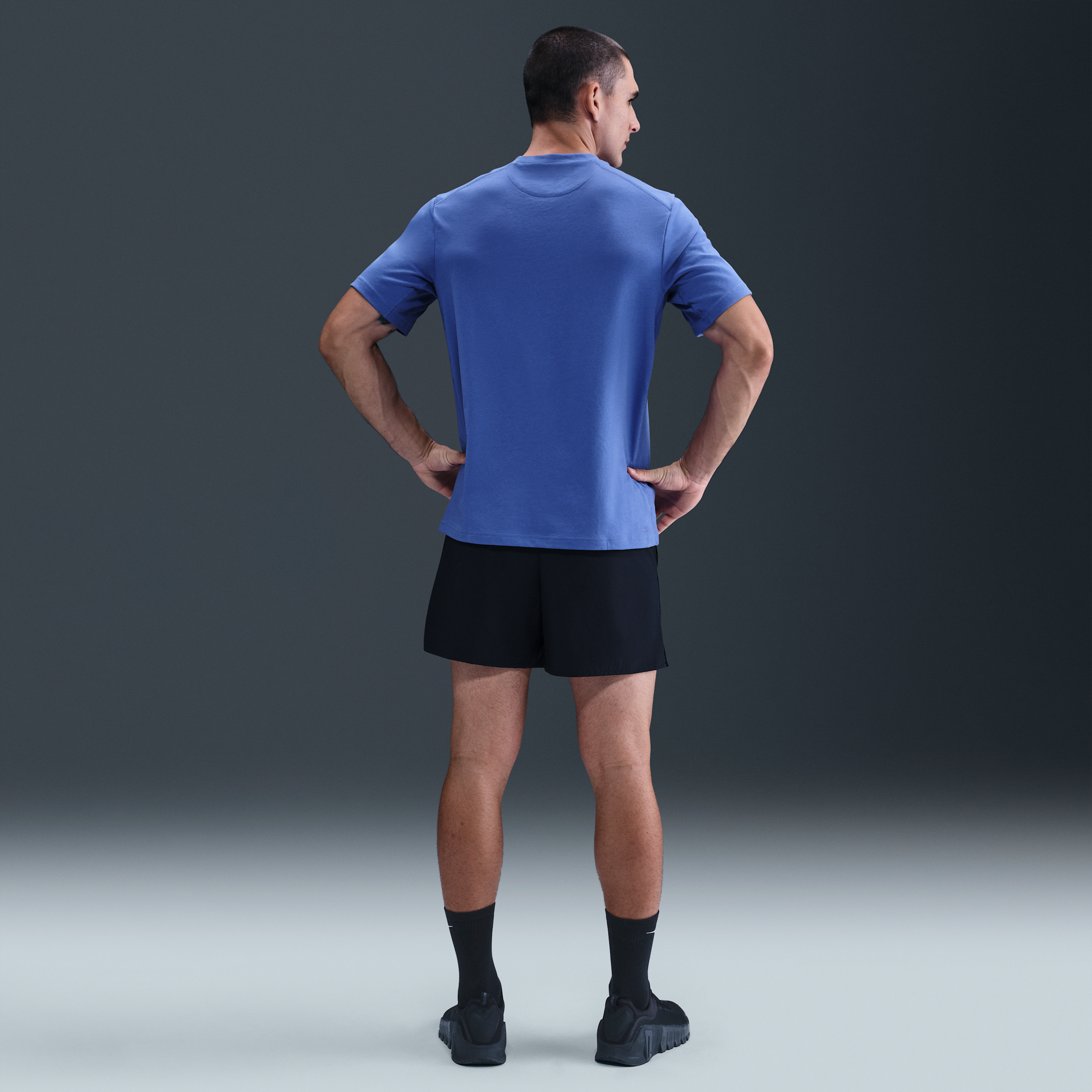 Nike Men's Primary Dri-FIT Short-Sleeve Versatile Top - BLUE Thumbnail View 5